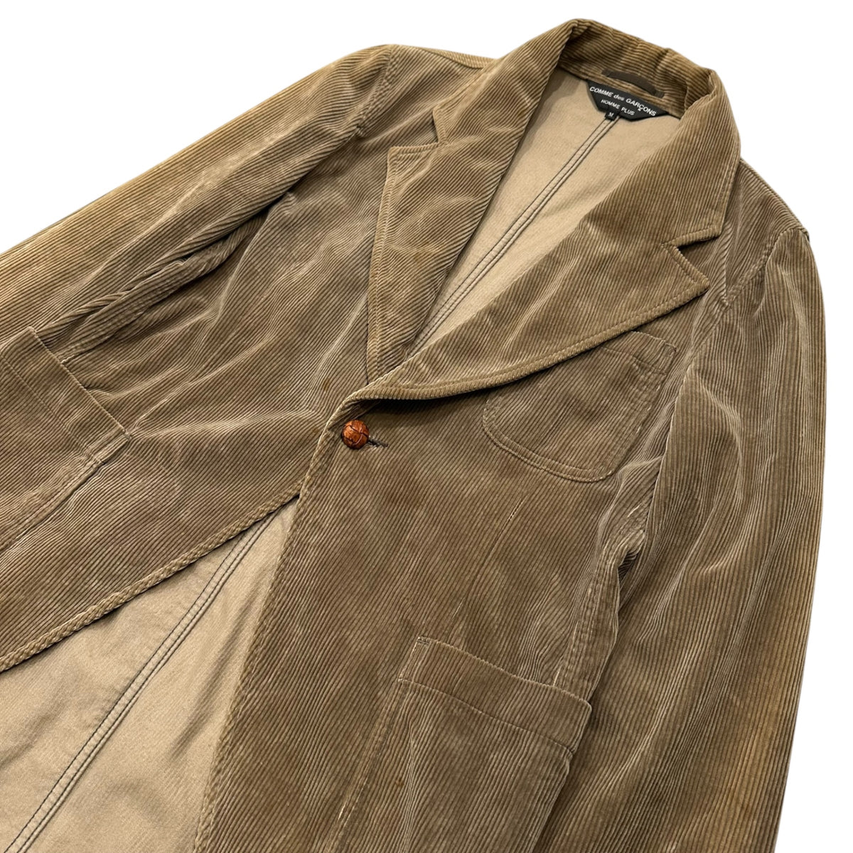 COMME des GARCONS HOMME PLUS(コムデギャルソンオムプリュス) 2004AW Walnut-Button Corduroy Long Jacket 胡桃ボタン コーデュロイ ロング ジャケット PN-J020 M ブラウン AD2004 00s アーカイブ