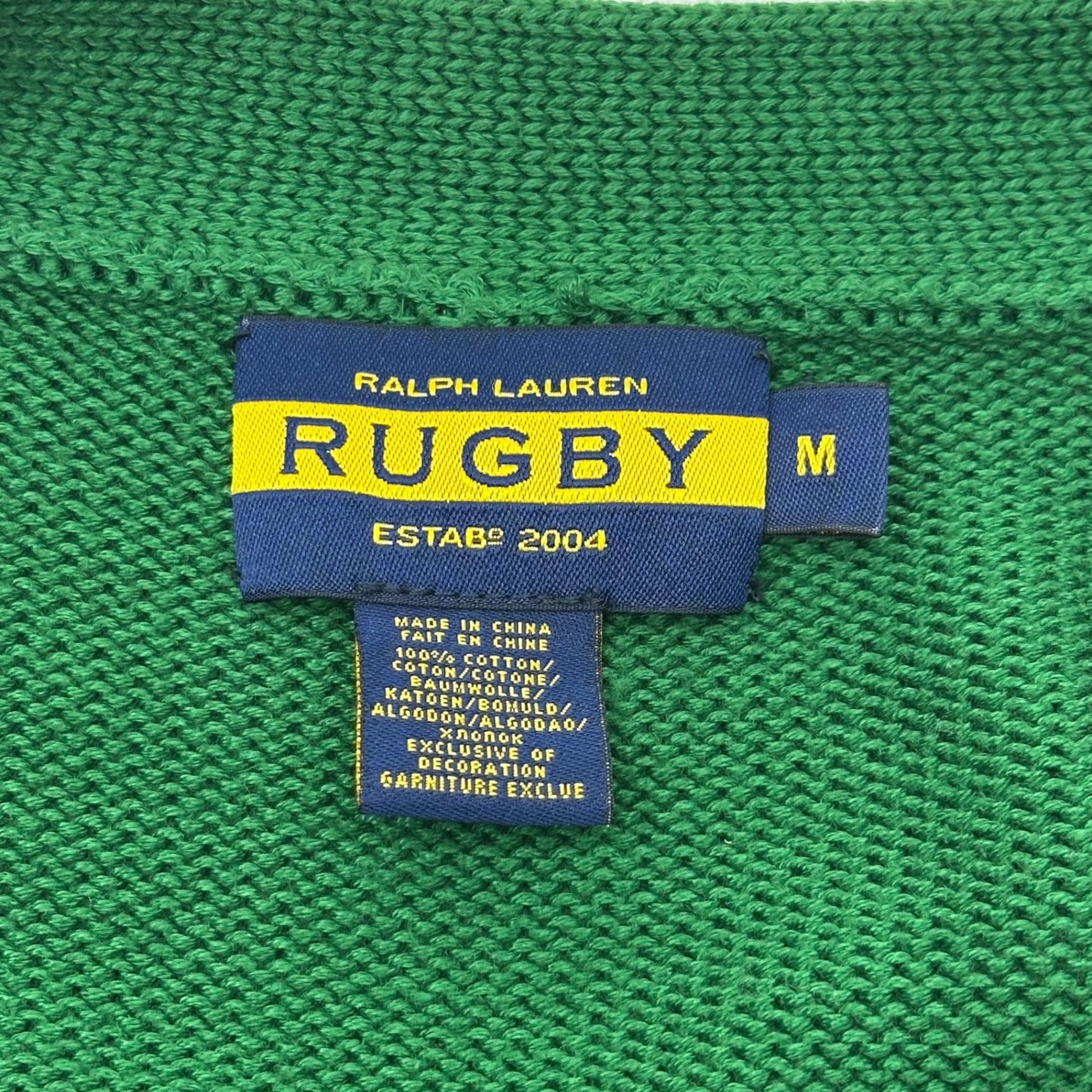 RALPH LAUREN RUGBY(ラルフローレンラグビー) College badge cotton cardigan カレッジ ワッペン コットン ニット カーディガン M グリーン