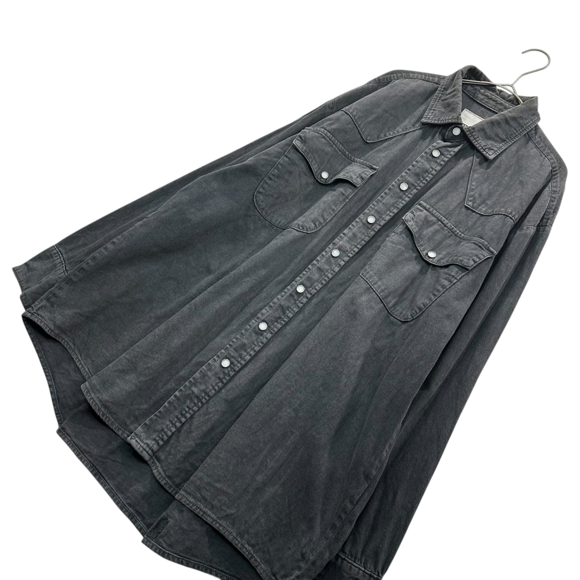 MY THINKS(マイシンクス) Snap-Button Western-Style Soft Denim Shirt スナップボタン ウエスタン ソフトデニムシャツ S ブラック