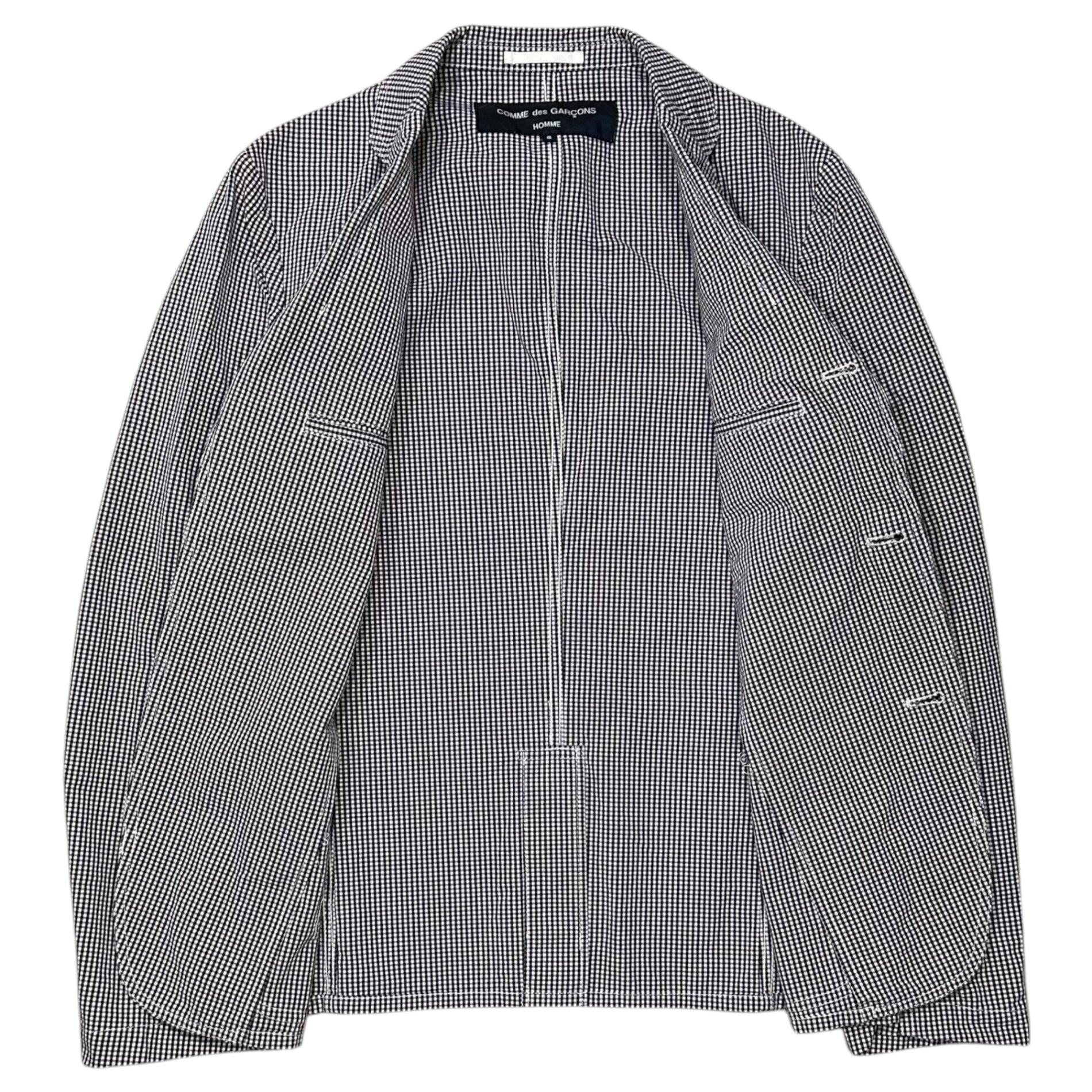 COMME des GARCONS HOMME(コムデギャルソンオム) 2014SS Gingham Check 3-Button Casual Jacket ギンガムチェック 3ボタン カジュアル ジャケット HM-J051 S ホワイト×ブラック AD2013