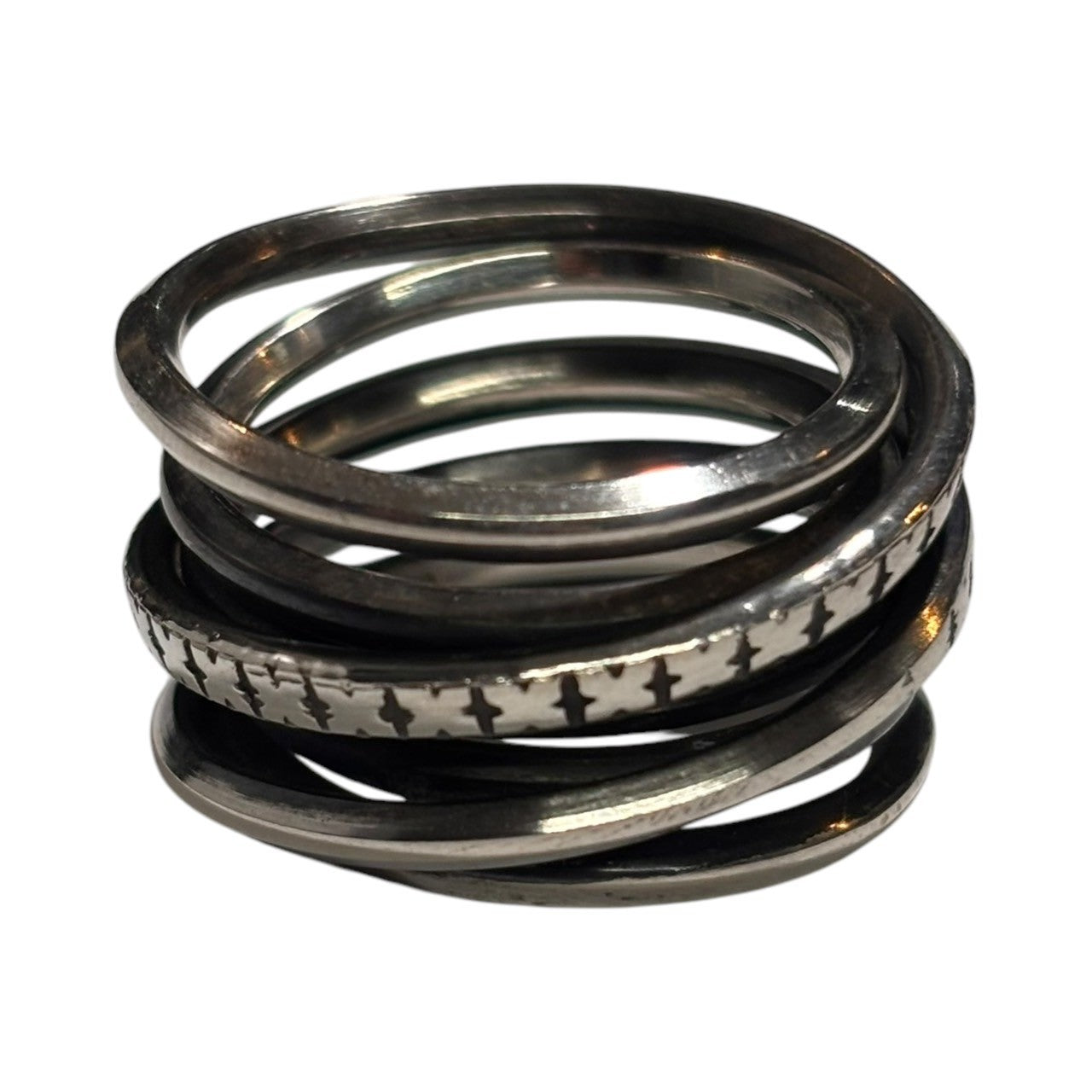 WERKSTATT:MUNCHEN(ワークスタットミュンヘン) ring wound marks (silver) 925 マルチ レイヤード リング 16号 シルバー