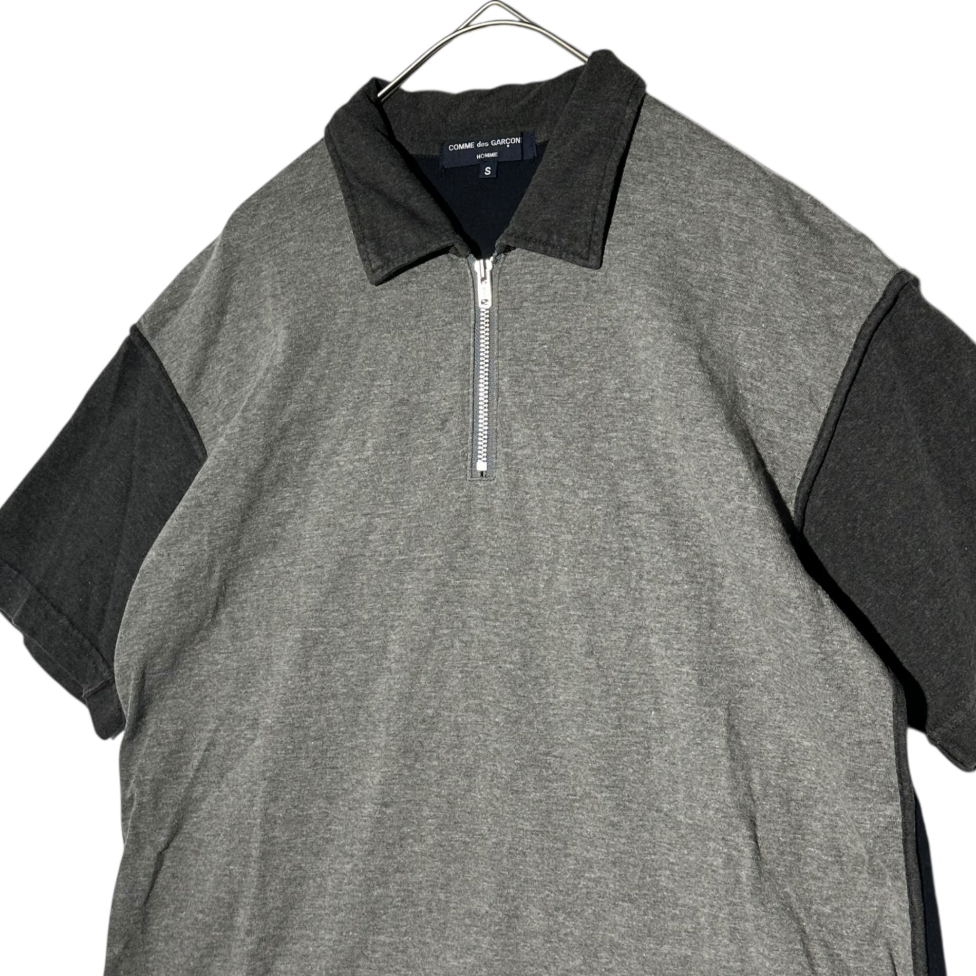 COMME des GARCONS HOMME(コムデギャルソンオム) 05SS Zip-Up Polo Shirt ジップアップ ポロ シャツ HO-T027 S グレー AD2004