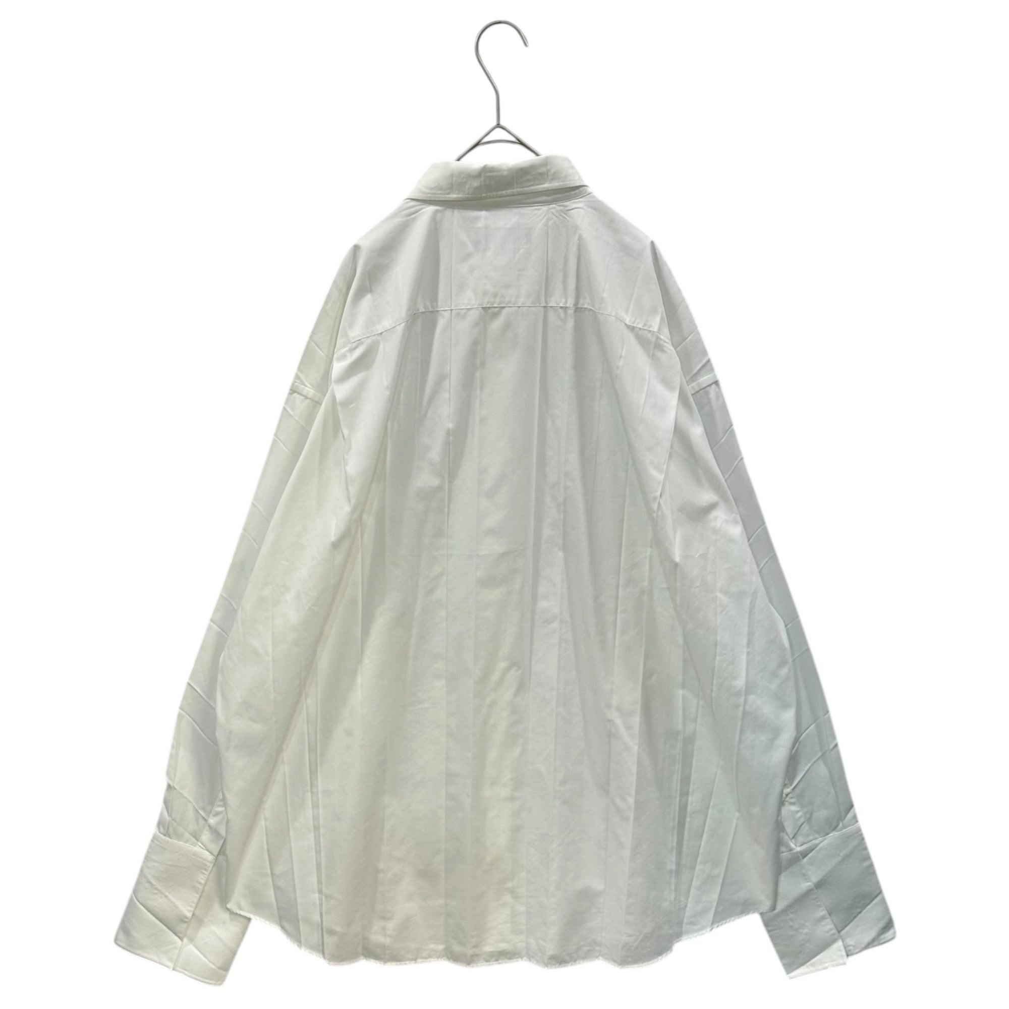 BALENCIAGA(バレンシアガ) 2020AW PLEATED LARGE FIT SHIRT プリーツ ラージフィット シャツ 622302 41 ホワイト オーバーサイズ