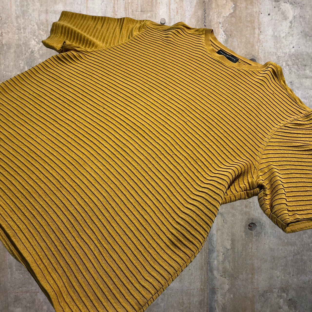 VINTAGE(ヴィンテージ) 90's S/Sプリーツシルクプルオーバー/Tシャツ L イエロー