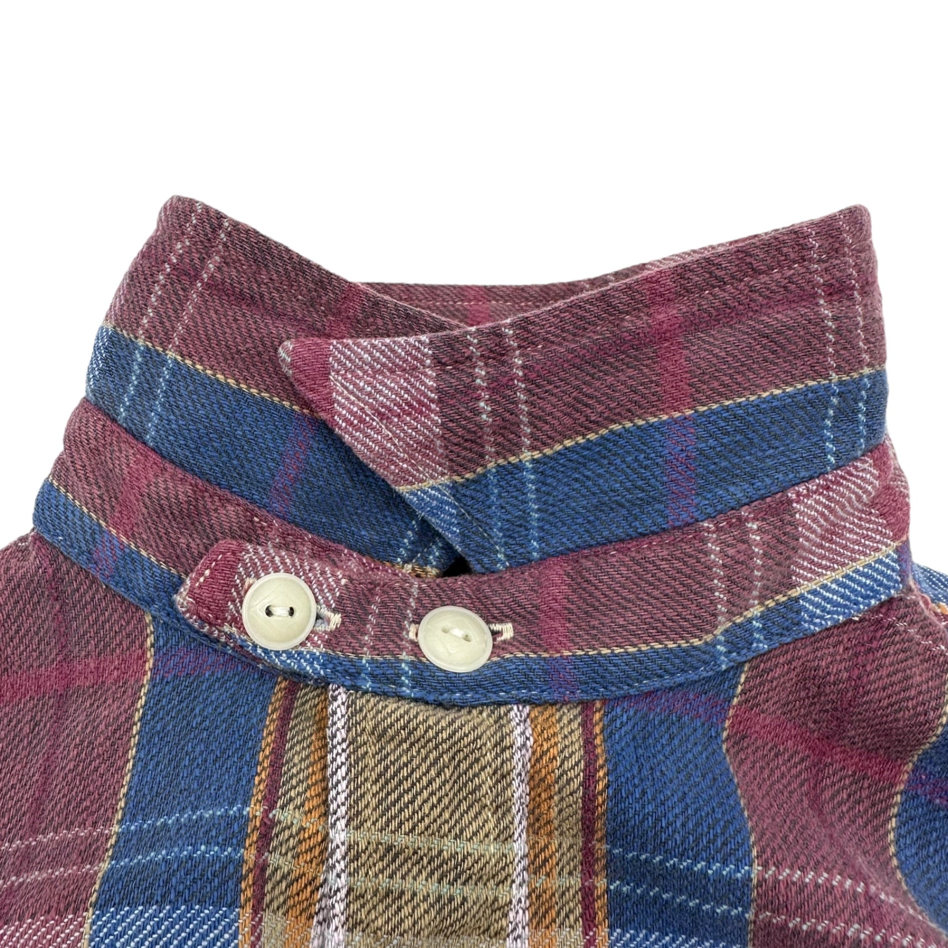 RRL(ダブルアールエル) Chinstrap Check Long Sleeve Work Shirt チンストラップ チェック 長袖 ワーク シャツ S ブルー×レッド