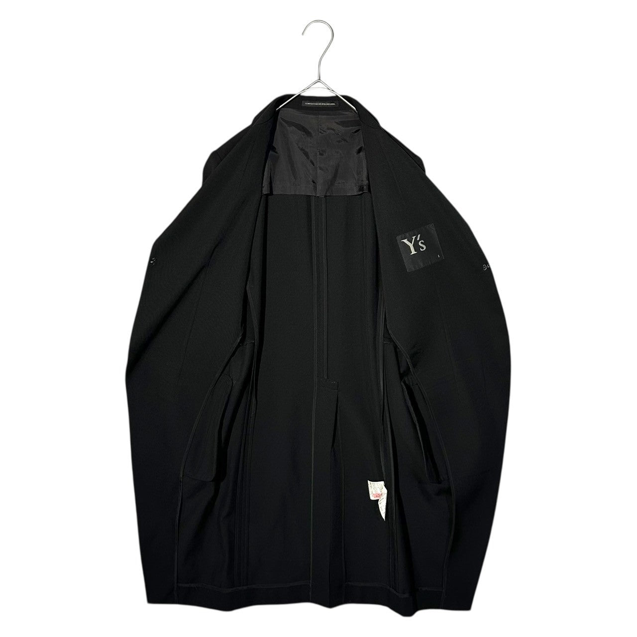 Y's(ワイズ) 10SS Tailor-made jacket with hook-and-eye fastener 燕尾 タイプ フックボタン テーラード ジャケット YJ-J20-100 1(S程度) ブラック