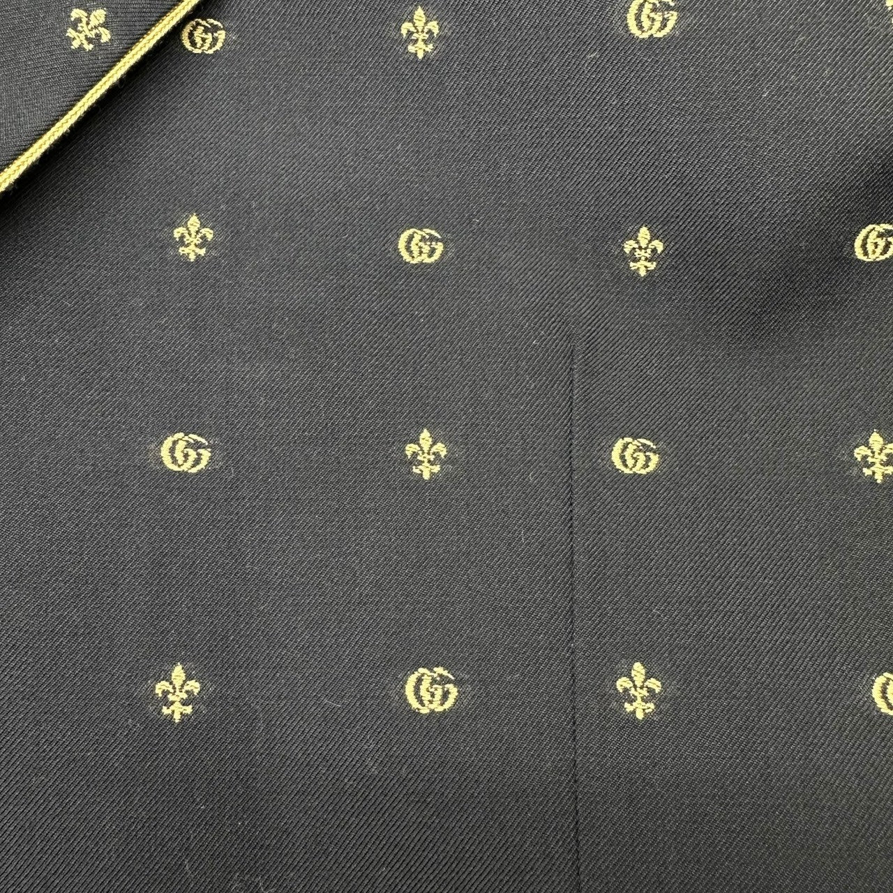 GUCCI(グッチ) GG Logo Piping 2B Pajama Tailored Jacket GG ロゴ パイピング 2B パジャマ ウール テーラード ジャケット 723317 1GXAF0 48(L程度) ネイビー