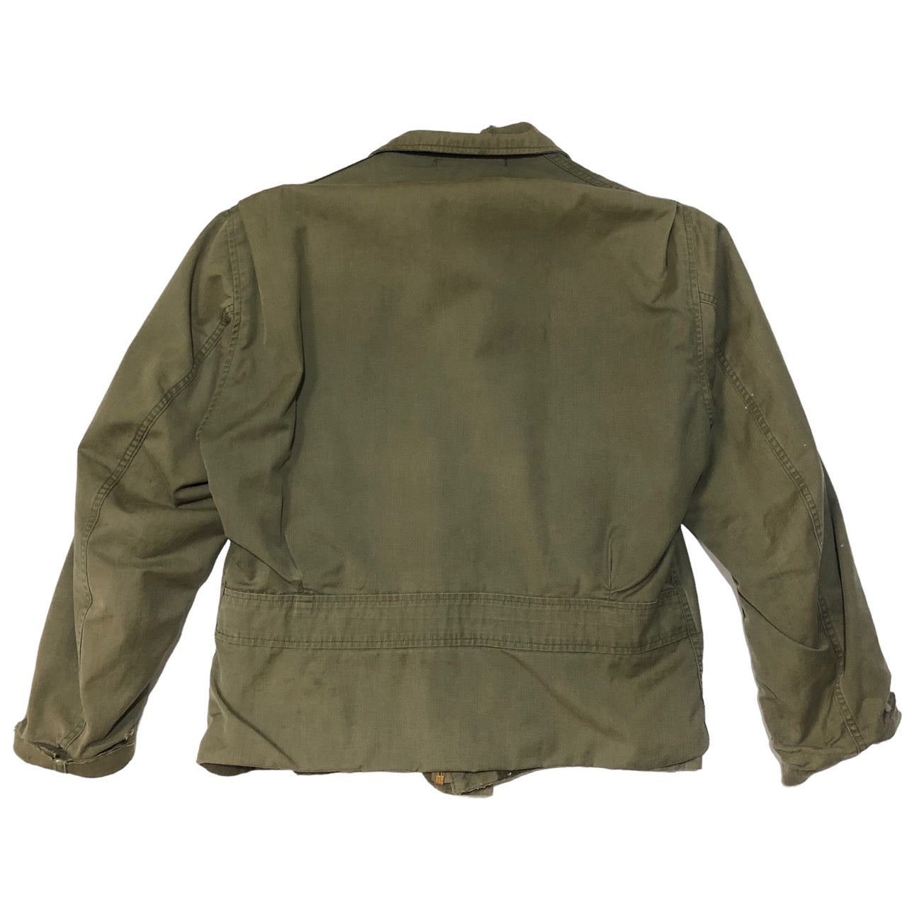 US NAVY(アメリカ海軍) 40s N-4 デッキジャケット/USN/ヴィンテージジャケット 表記無し(Mサイズ程度) オリーブ/カーキ M-41 大戦 WW2 TALONジップ