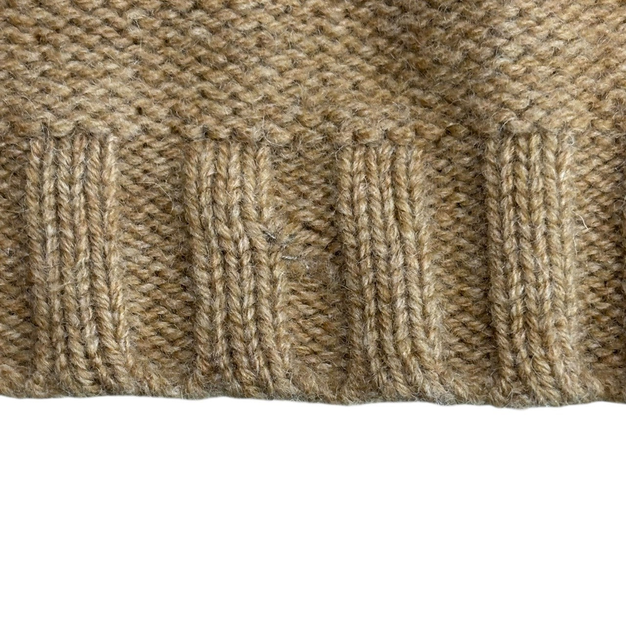 DRIES VAN NOTEN(ドリスヴァンノッテン) 90's Mohair Wool Ethnic Color-Block Knit Cardigan モヘア ウール エスニック 切替 ニット カーディガン L ベージュ 90年代 アーカイブ