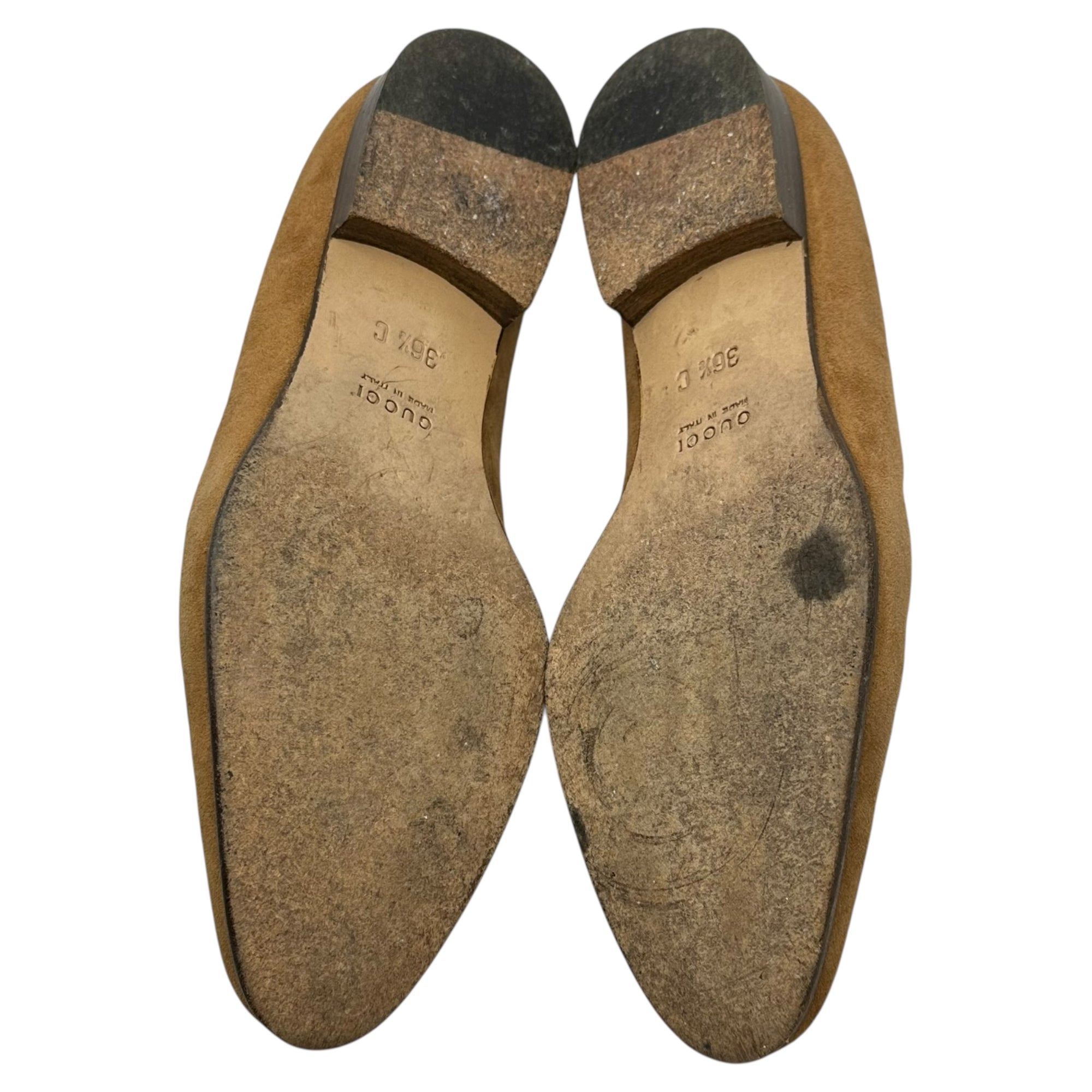 GUCCI(グッチ) Bamboo Horsebit Suede Loafer バンブー ホースビット スウェード ローファー 1387 36 1/2C(23cm程度) ブラウン レザー シューズ