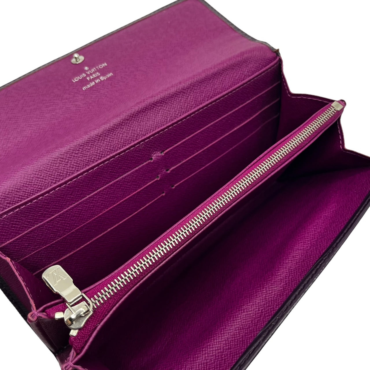 LOUIS VUITTON(ルイヴィトン) ポルトオフォイユサラ/長財布/エピ M6374L カシス(パープル) 製造番号:CA0029/イニシャル入り