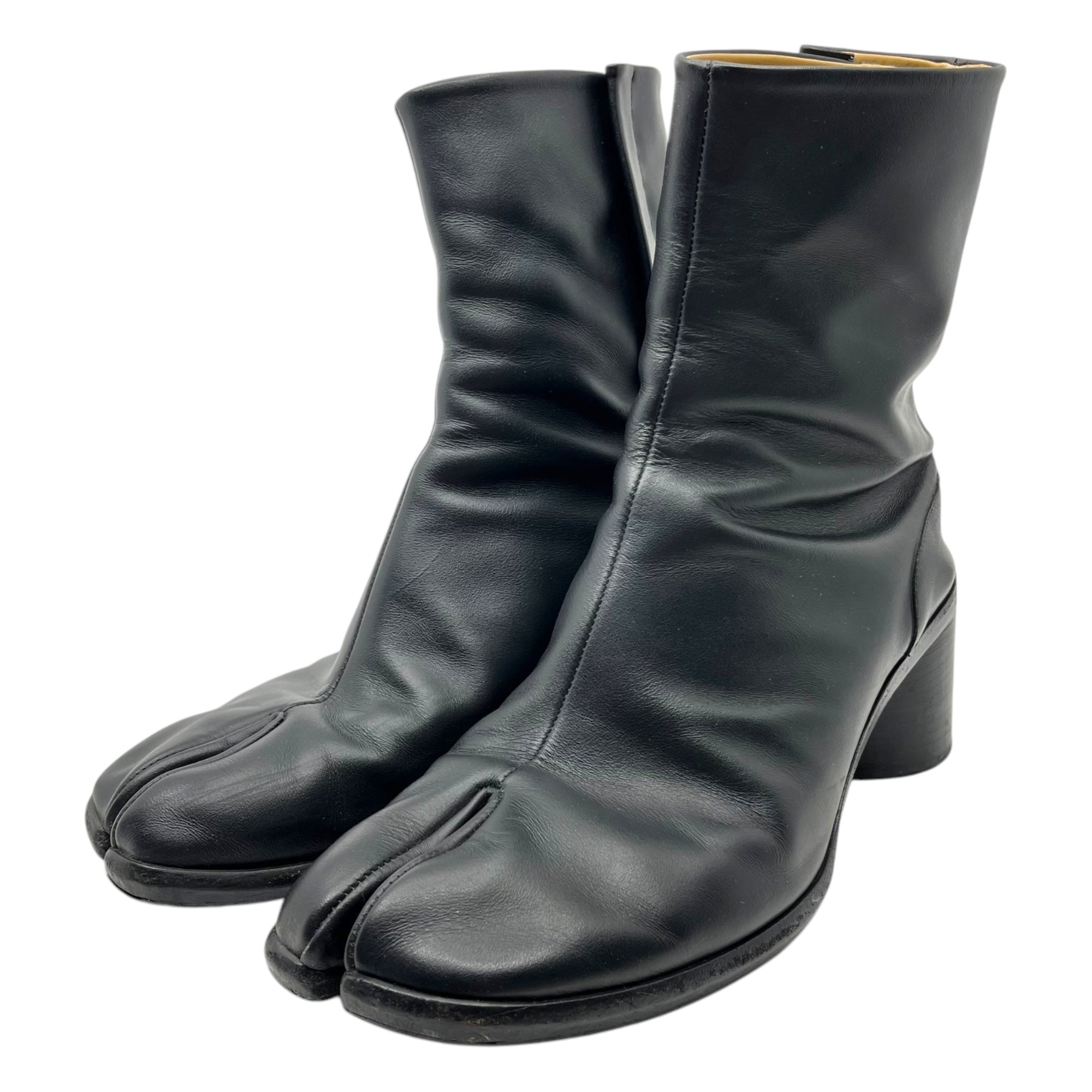 MAISON MARGIELA(メゾンマルジェラ) 21SS SMOOTH LEATHER TABI BOOTS スムース レザー 足袋 ブーツ ヒール S57WU0132 43(27.5cm程度) ブラック