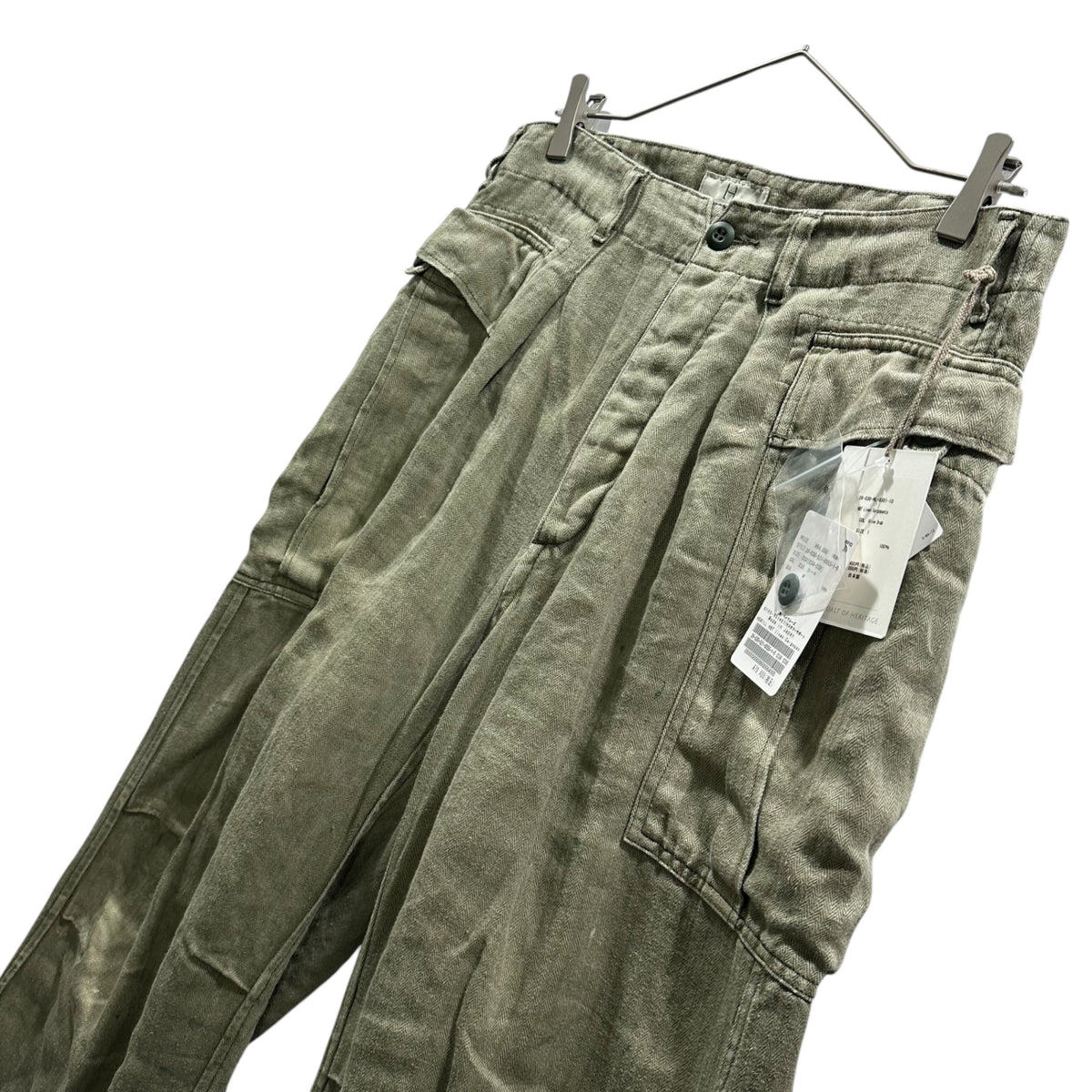 HERILL(へリル) 2026SS USMC HBT Linen pants ミリタリー ヘリンボーン リネン パンツ 26-030-HL-8301-10 1 オリーブ