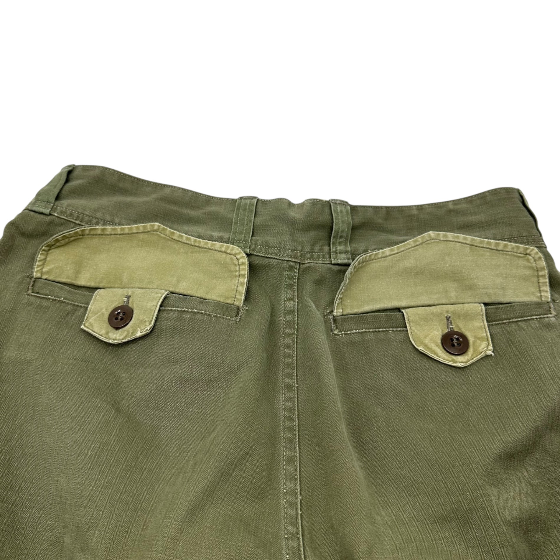 FRENCH MILITARY(フランス軍) 60's~70's M-47 CARGO PANTS 後期 カーゴ パンツ 21 カーキ 60年代~70年代 ヴィンテージ ミリタリー 稀少サイズ ヘリンボーン