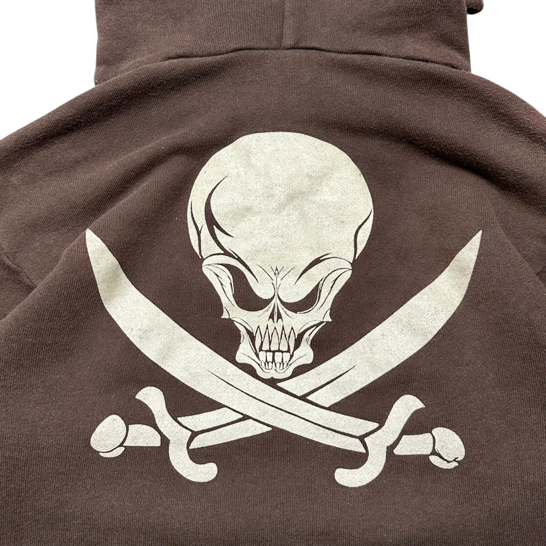 2 beauty:beast(オルソービューティービースト) Back Skull Print Pullover Hoodie バックスカル プリント プルオーバー パーカー 2(M程度) ブラウン×ホワイト