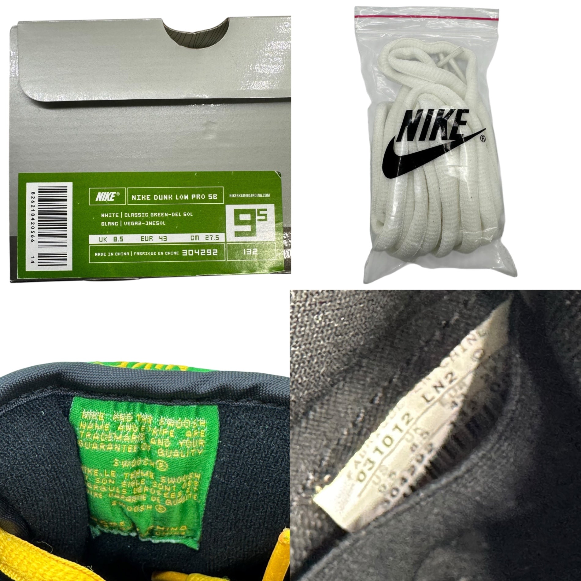 NIKE(ナイキ) 2003 SB Dunk Low Pro "SB Buck" ダンク ロー プロ エスビー バック 304292-132 27.5cm グリーン×イエロー ローカット スニーカー 箱付
