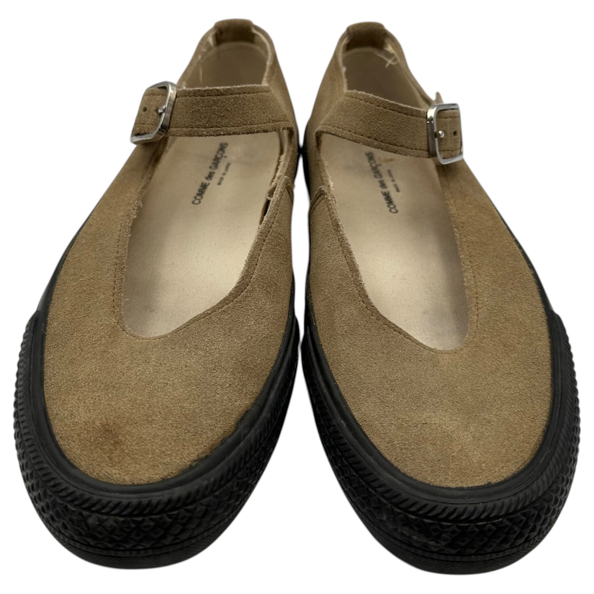 COMME des GARCONS(コムデギャルソン) Suede Mary Jane Flat Sneakers スウェード メリージェーン フラット スニーカー ET06 7(25.0cm) ベージュ×ブラック 男性着用可能