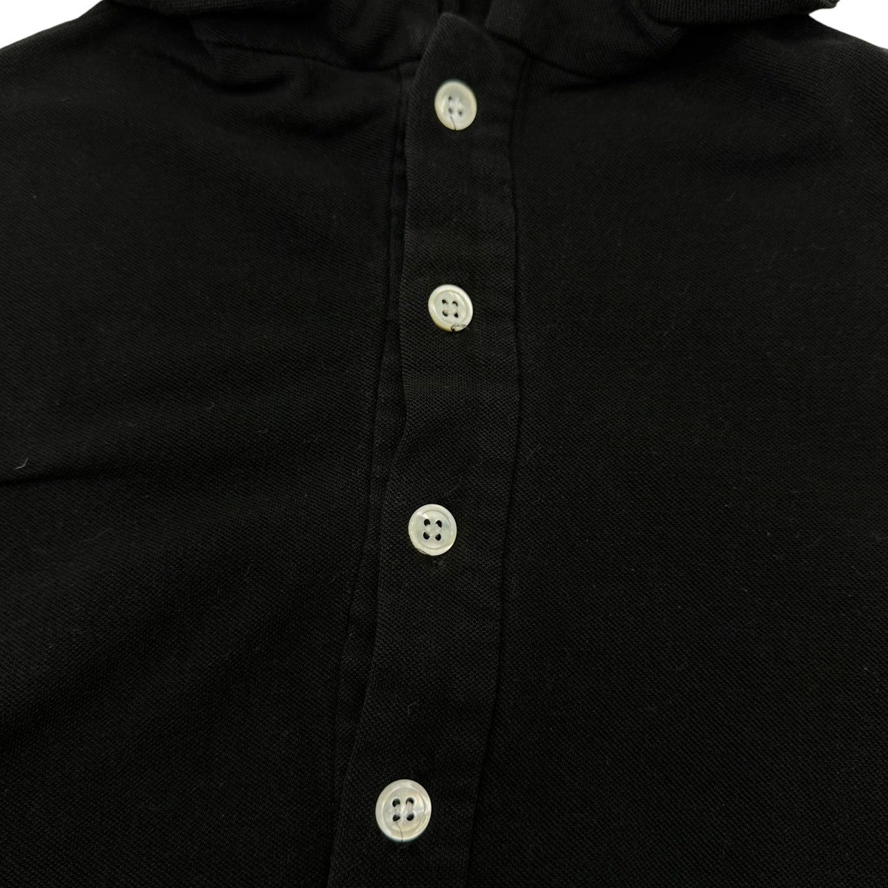 YOHJI YAMAMOTO(ヨウジヤマモト) Old Cotton Linen 4 Button Polo Shirt オールド コットン リネン 4ボタン ポロシャツ 3(M~L程度) ブラック