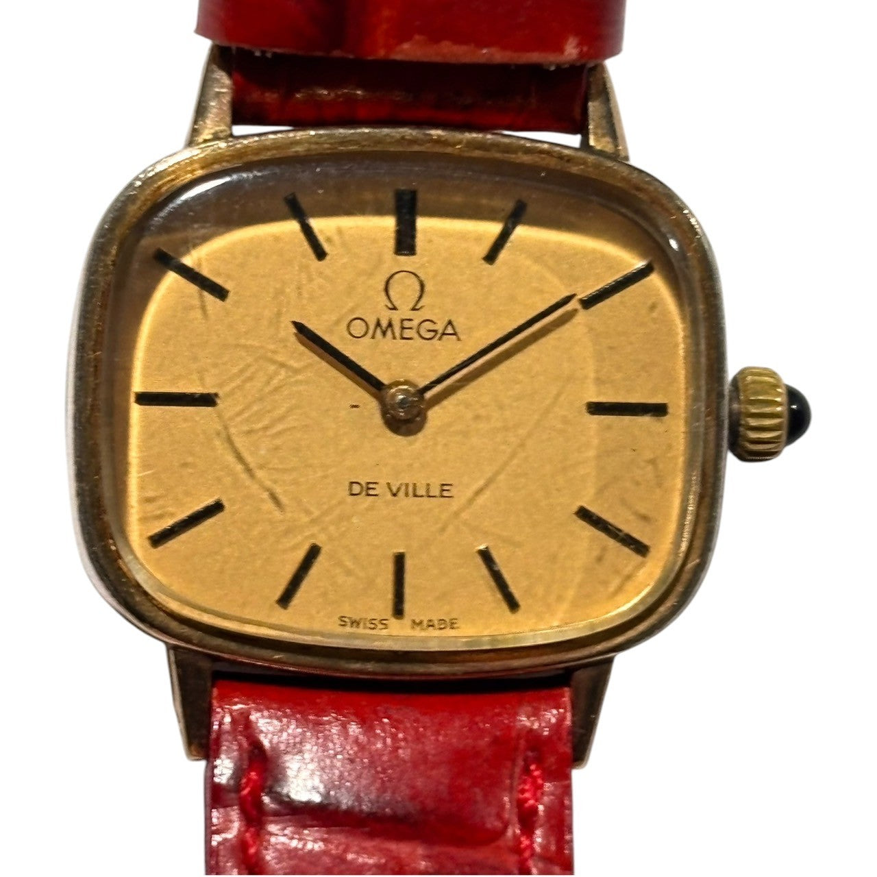 OMEGA(オメガ) Vintage DE VILLE watches ヴィンテージ デヴィル デビル 腕時計 ゴールド×レッド 手巻き 社外ベルト