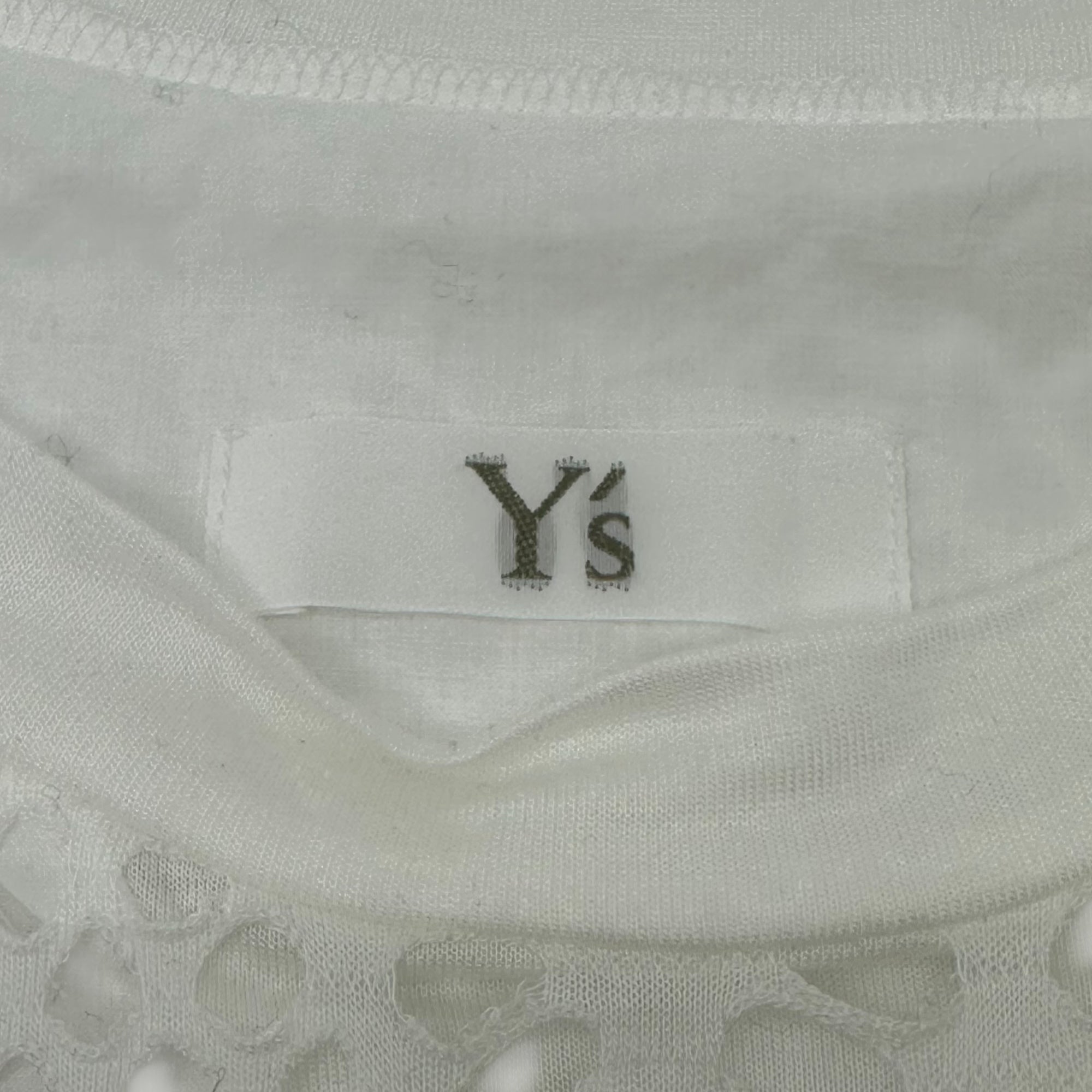 Y's(ワイズ) Cotton Lace Layered Big Silhouette T-Shirt Cut and Sewn コットン レース レイヤード ビッグシルエット Tシャツ カットソー YO-T01-260 2(M程度) ホワイト メンズ着用可能