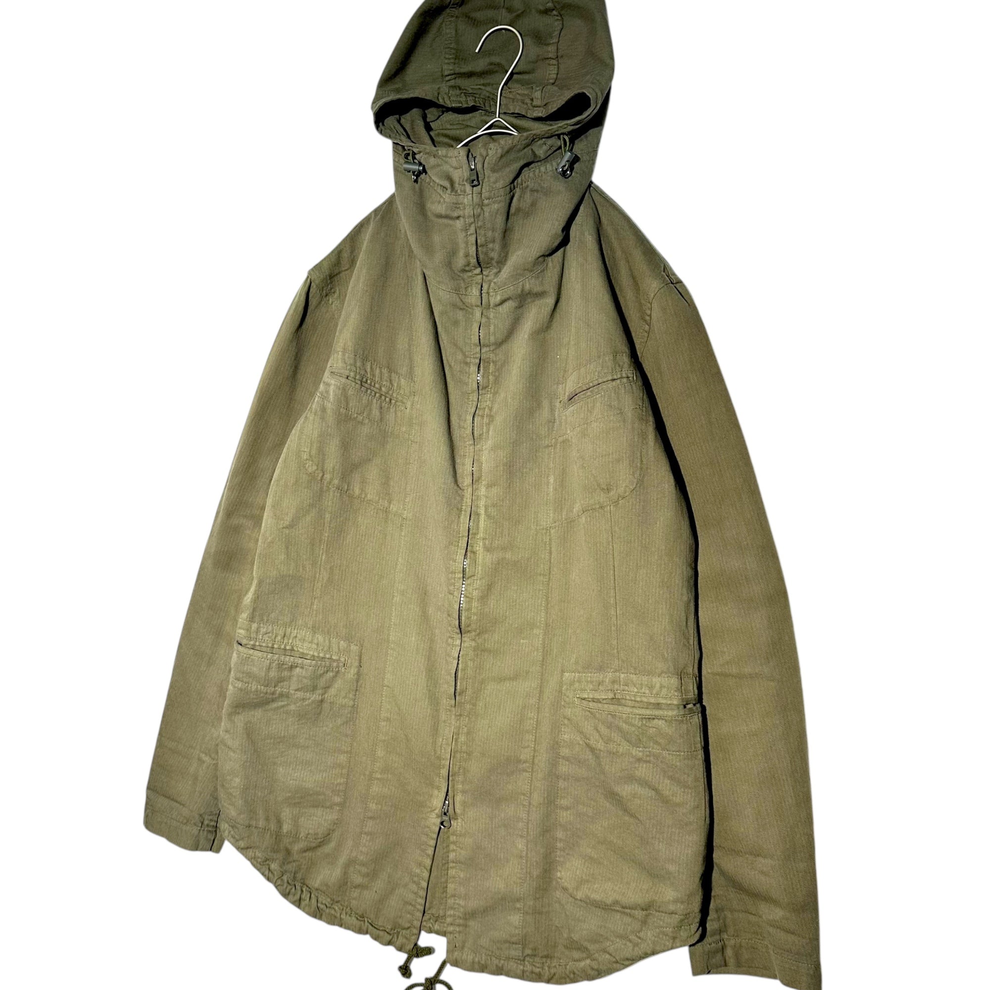 YOHJI YAMAMOTO POUR HOMME(ヨウジヤマモトプールオム) Cotton Linen Zip-Up Hooded Jacket コットン リネン ジップアップ フーデッド ジャケット HO-Y10-057 2(M程度) カーキ