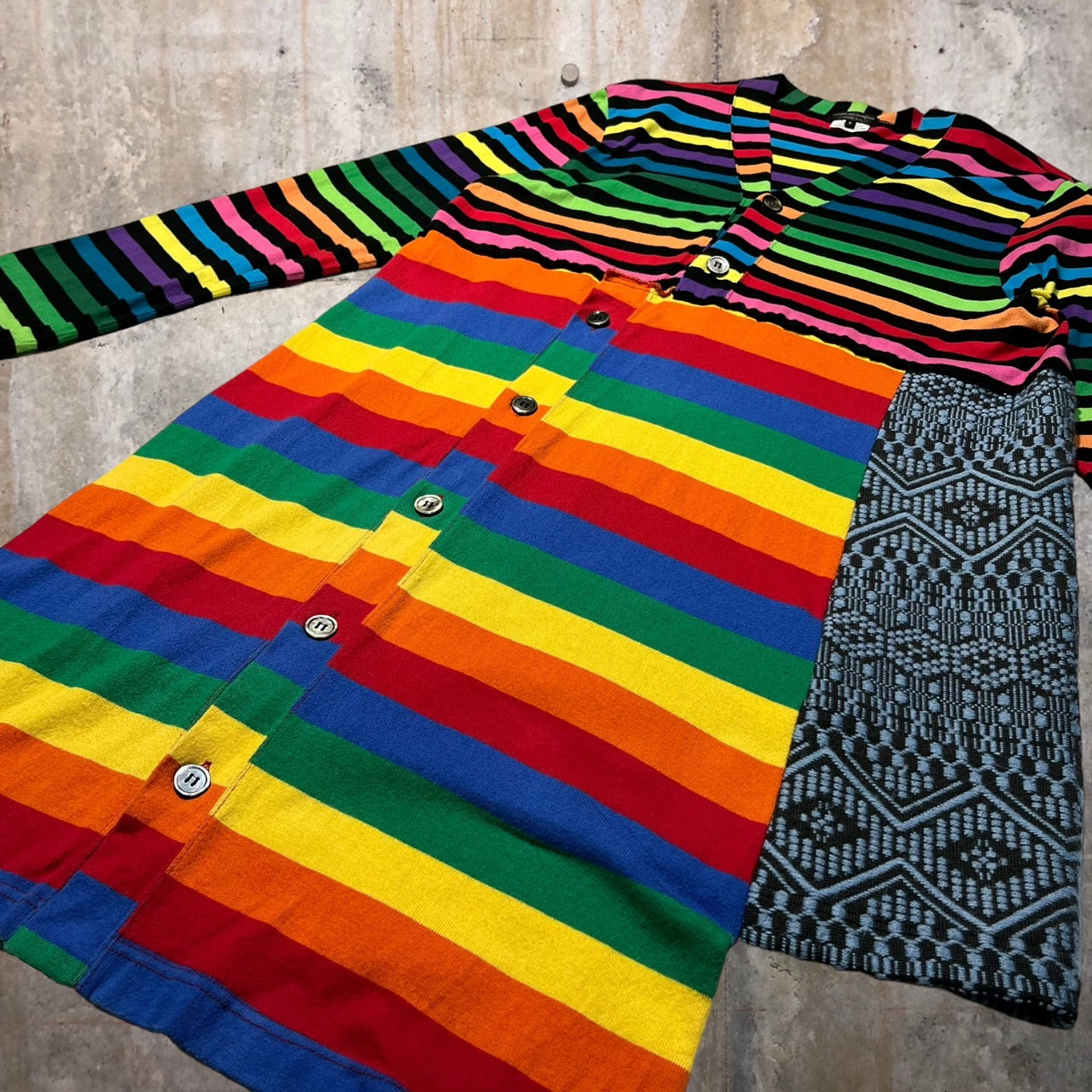 COMME des GARCONS HOMME PLUS(コムデギャルソンオムプリュス) 20AW切替ボーダーカーディガン PF-T006 S ミックス AD2020 Color Resistance期