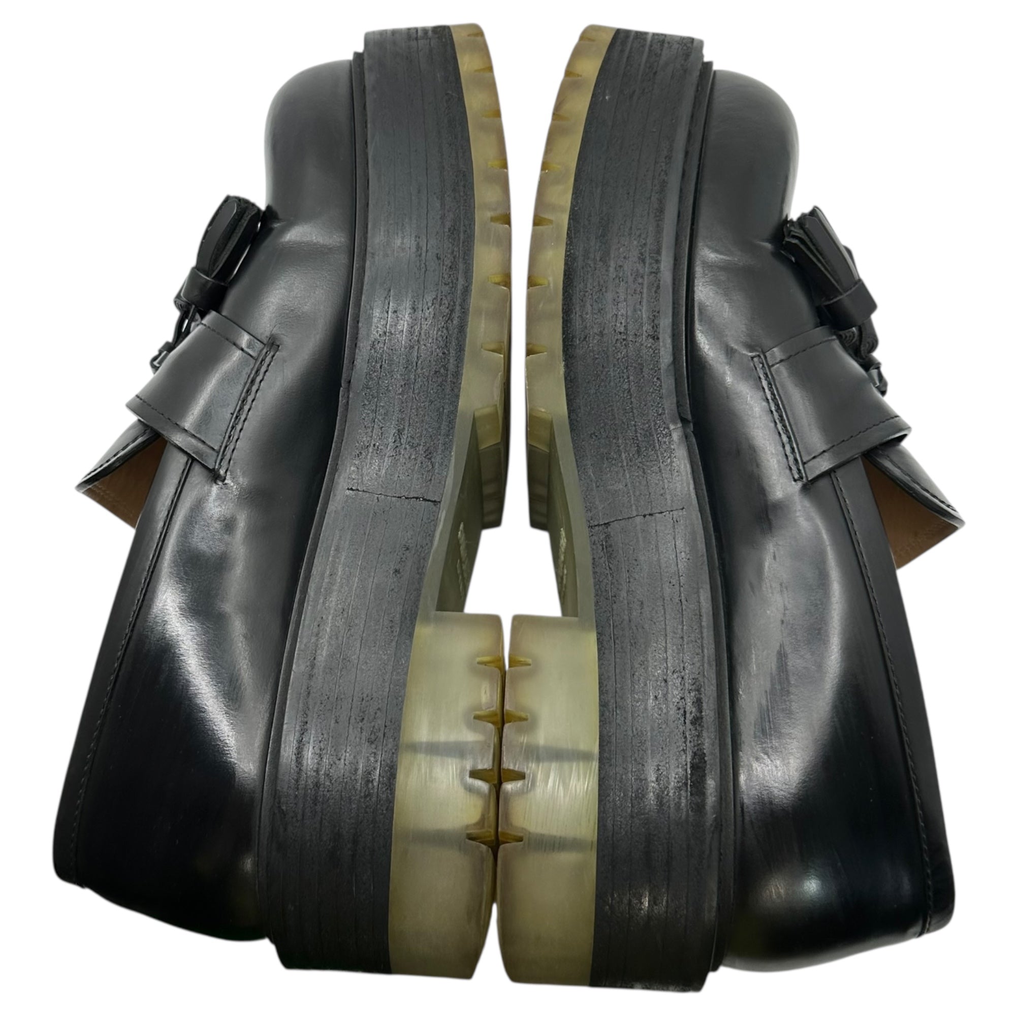 BOTTEGA VENETA(ボッテガヴェネタ) LEATHER TASSEL LOAFERS レザー タッセル ローファー 41(26cm程度) ブラック 厚底 プラットフォーム
