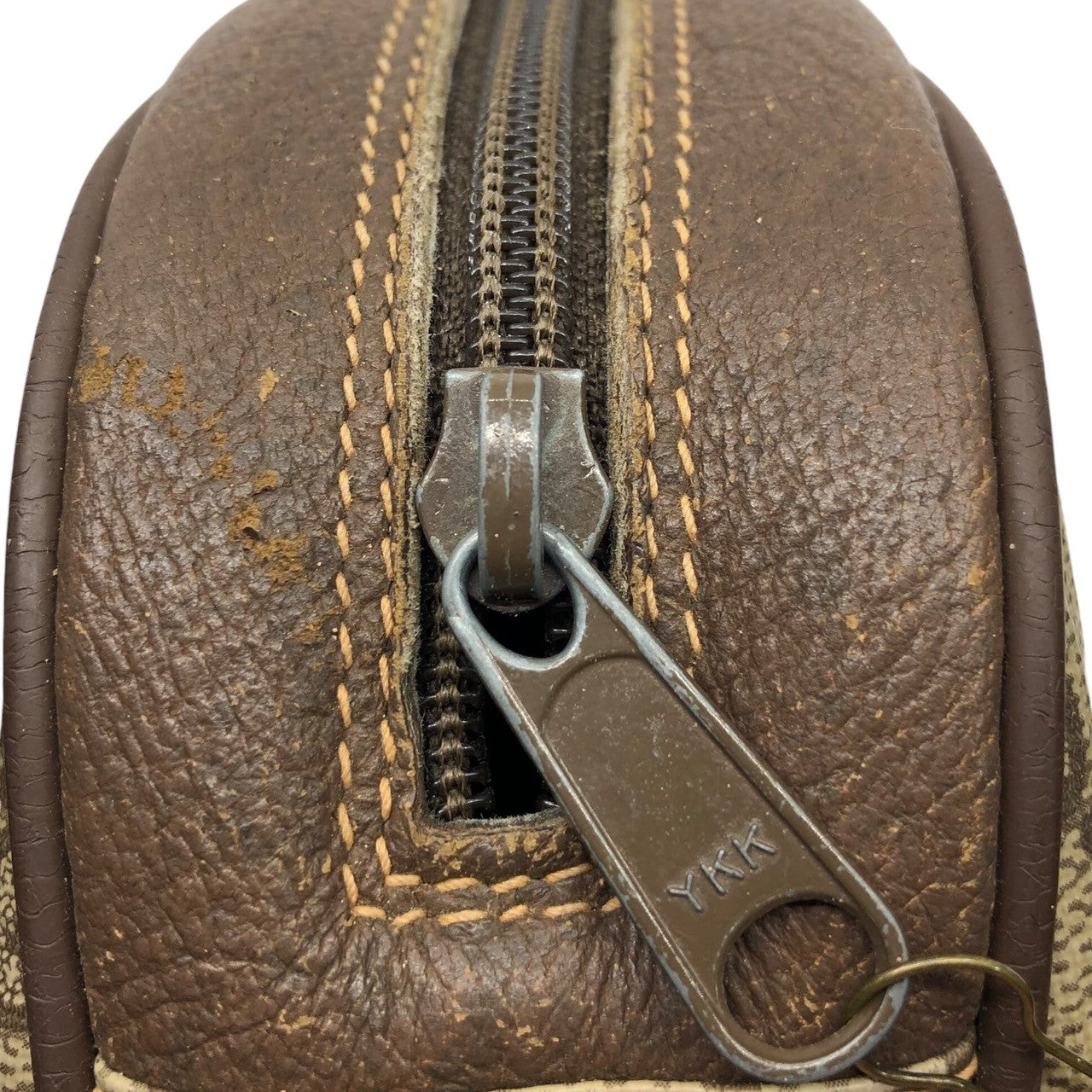 GUCCI(グッチ) 80's GG canvas sherry line pouch GG キャンバス シェリーライン ロゴ ポーチ 156.01.034 ベージュ 80年代 セカンド クラッチ バッグ