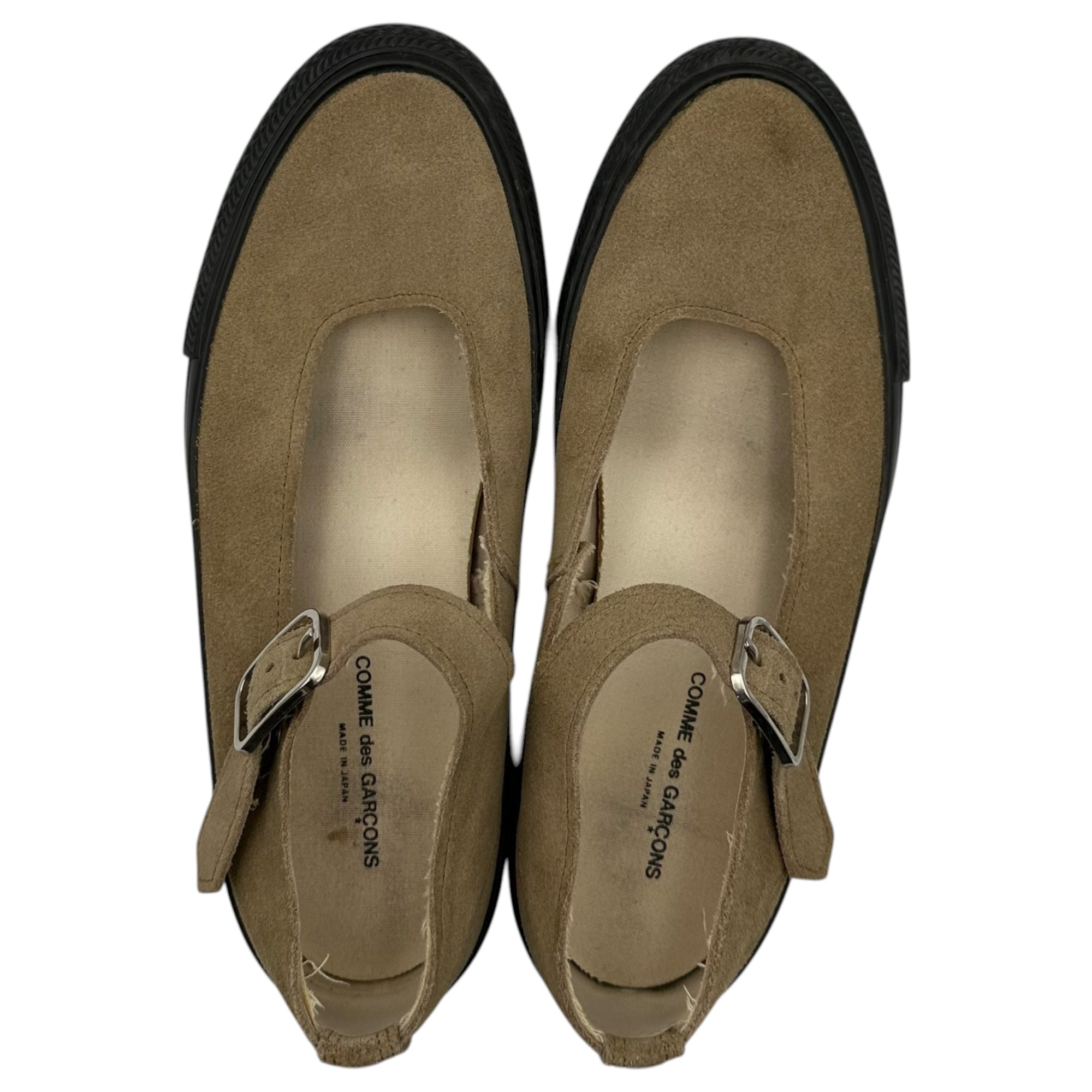 COMME des GARCONS(コムデギャルソン) Suede Mary Jane Flat Sneakers スウェード メリージェーン フラット スニーカー ET06 7(25.0cm) ベージュ×ブラック 男性着用可能