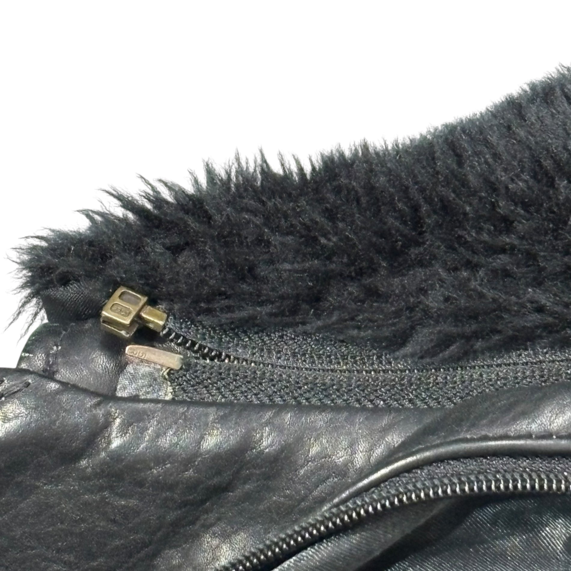 FRENCH MILITARY(フランス軍) japa Collar Boa Pilot Leather Jacket 襟 ボア パイロット レザー ジャケット XL程度 ブラック フライト