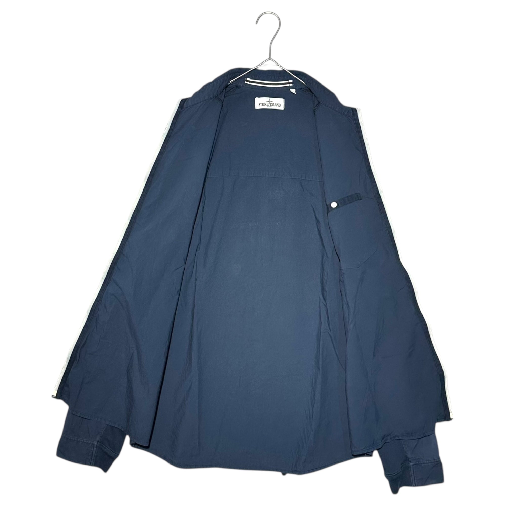 STONE ISLAND(ストーンアイランド) 13SS Cotton Zip-Up Shirt コットン ジップ アップ シャツ 581512702 XL ネイビー 長袖