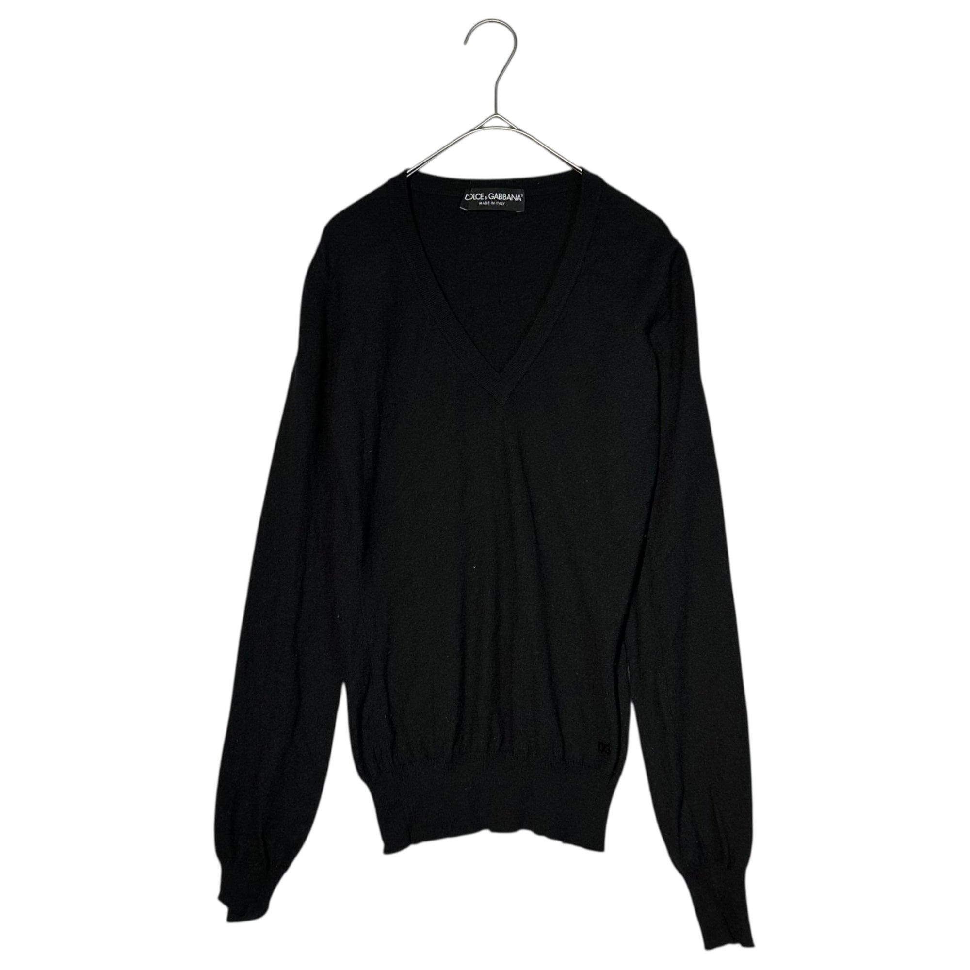DOLCE&GABBANA(ドルチェ&ガッバーナドルガバ) V-Neck Cashmere Knit Vネック カシミヤ ニット F4375K/F44TL 46(S) ブラック