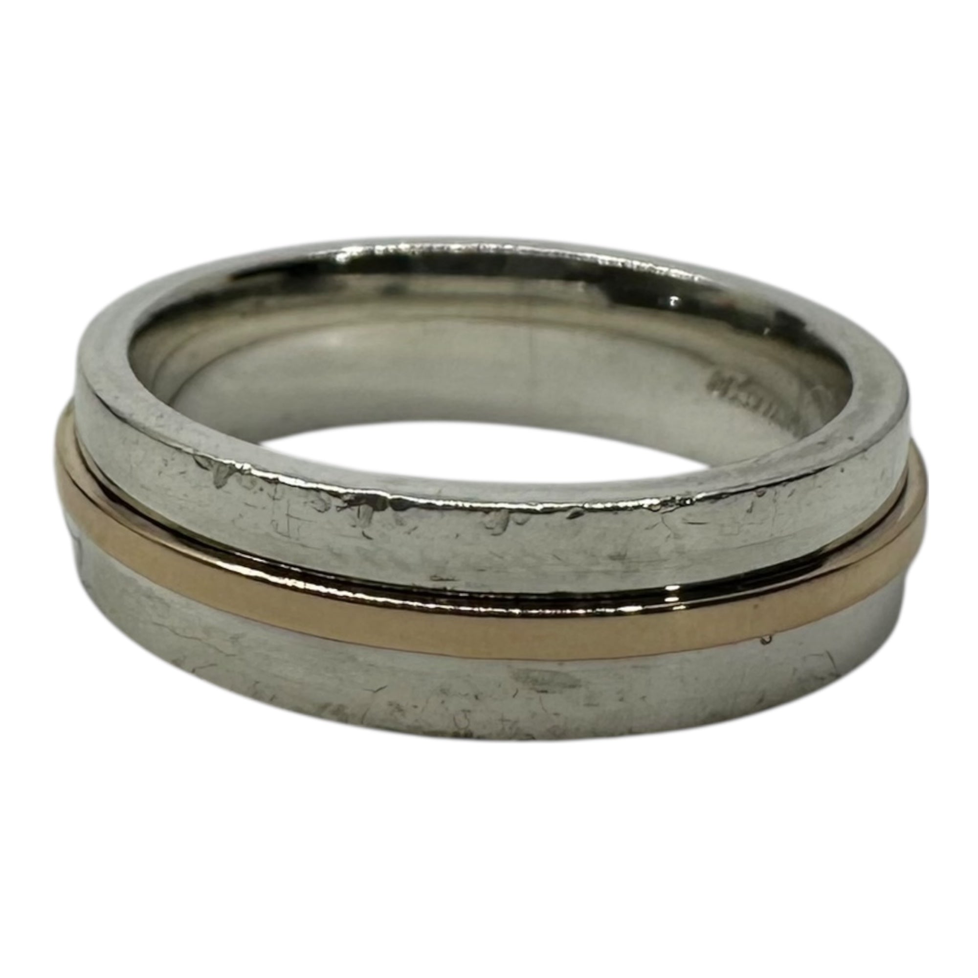 TIFFANY & CO.(ティファニー) AU750 AG925 T Wide Ring T ワイド リング 18.5号 シルバー×ゴールド コンビ 指輪 トゥー T TWO