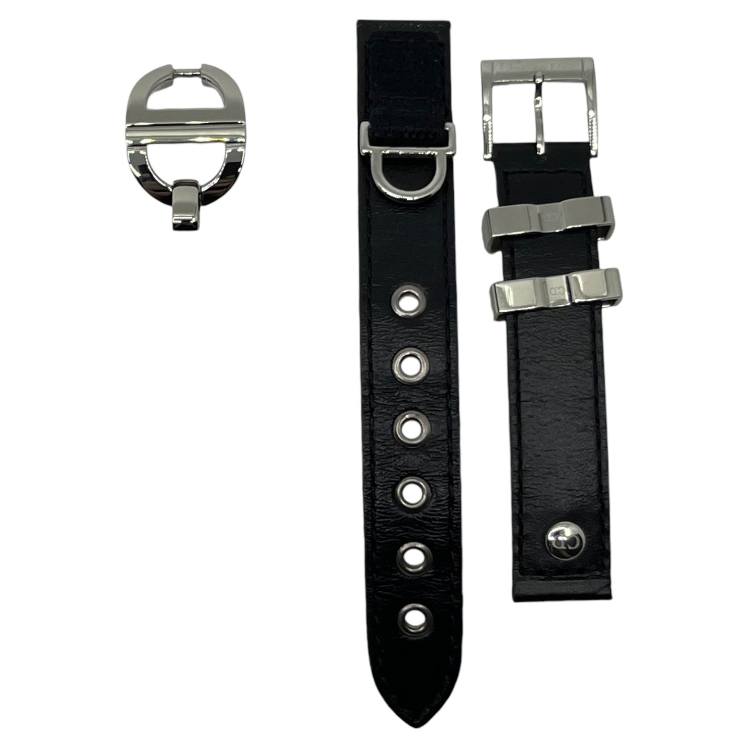 Christian Dior(クリスチャンディオール) CD chain belt watch ロゴ ベルト 腕時計 D78-109 シルバー 1コマ/替レザーベルト付
