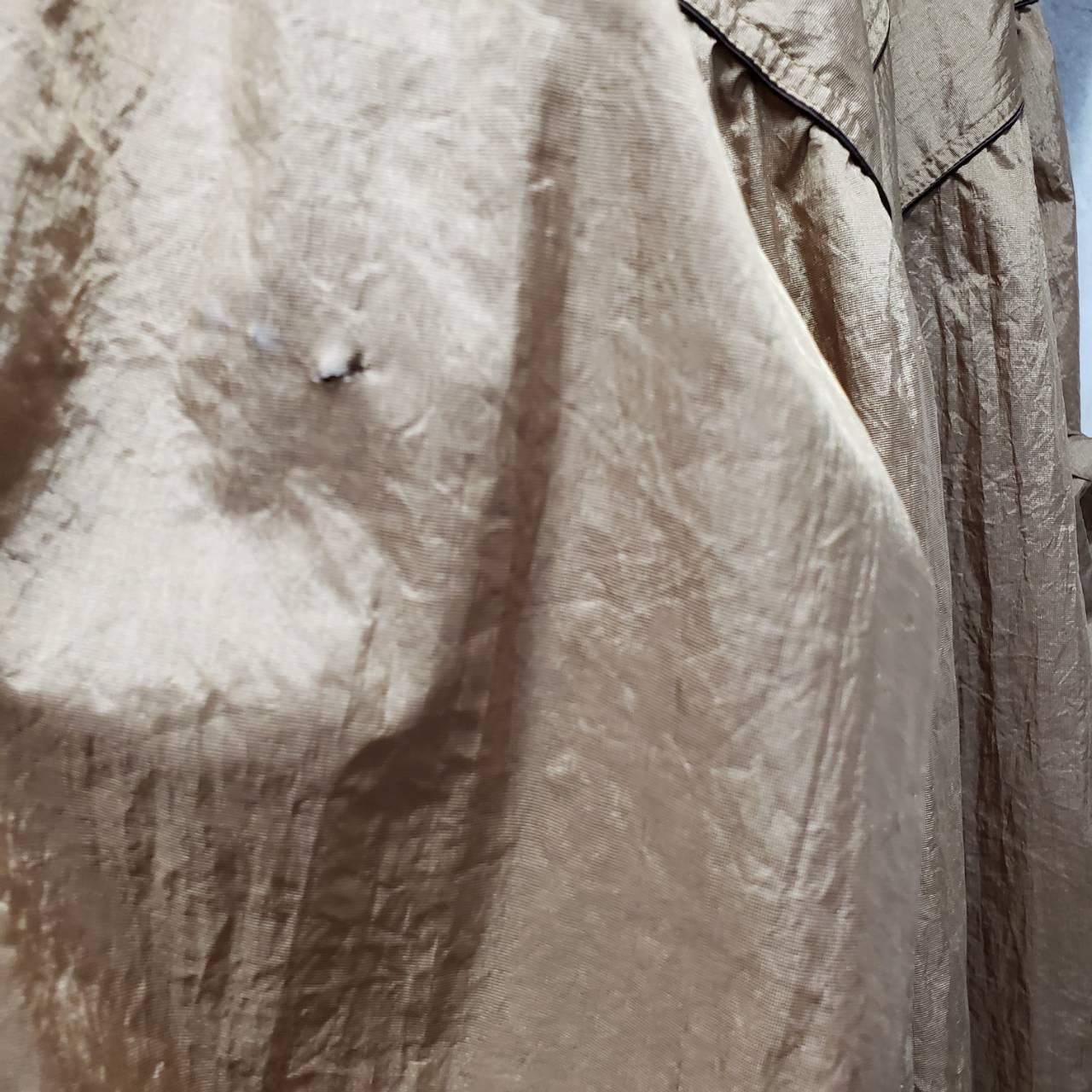 Vintage(ヴィンテージ) ノーカラーナイロンシャツ 表記なし(FREEサイズ) カーキ