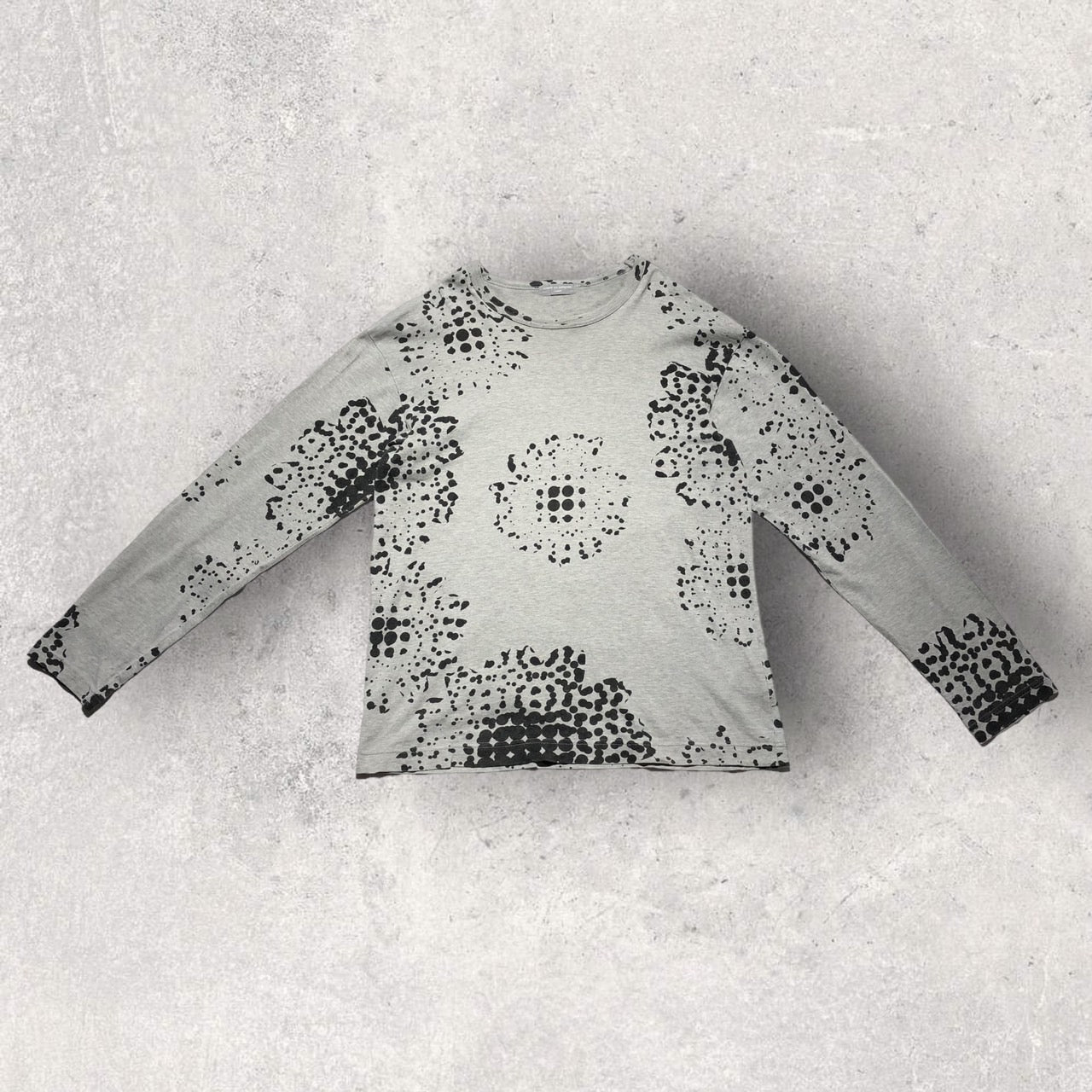 COMME des GARCONS HOMME(コムデギャルソンオム) 90's総柄カットソー 表記消え(メンズMサイズ程度) グレー 田中オム