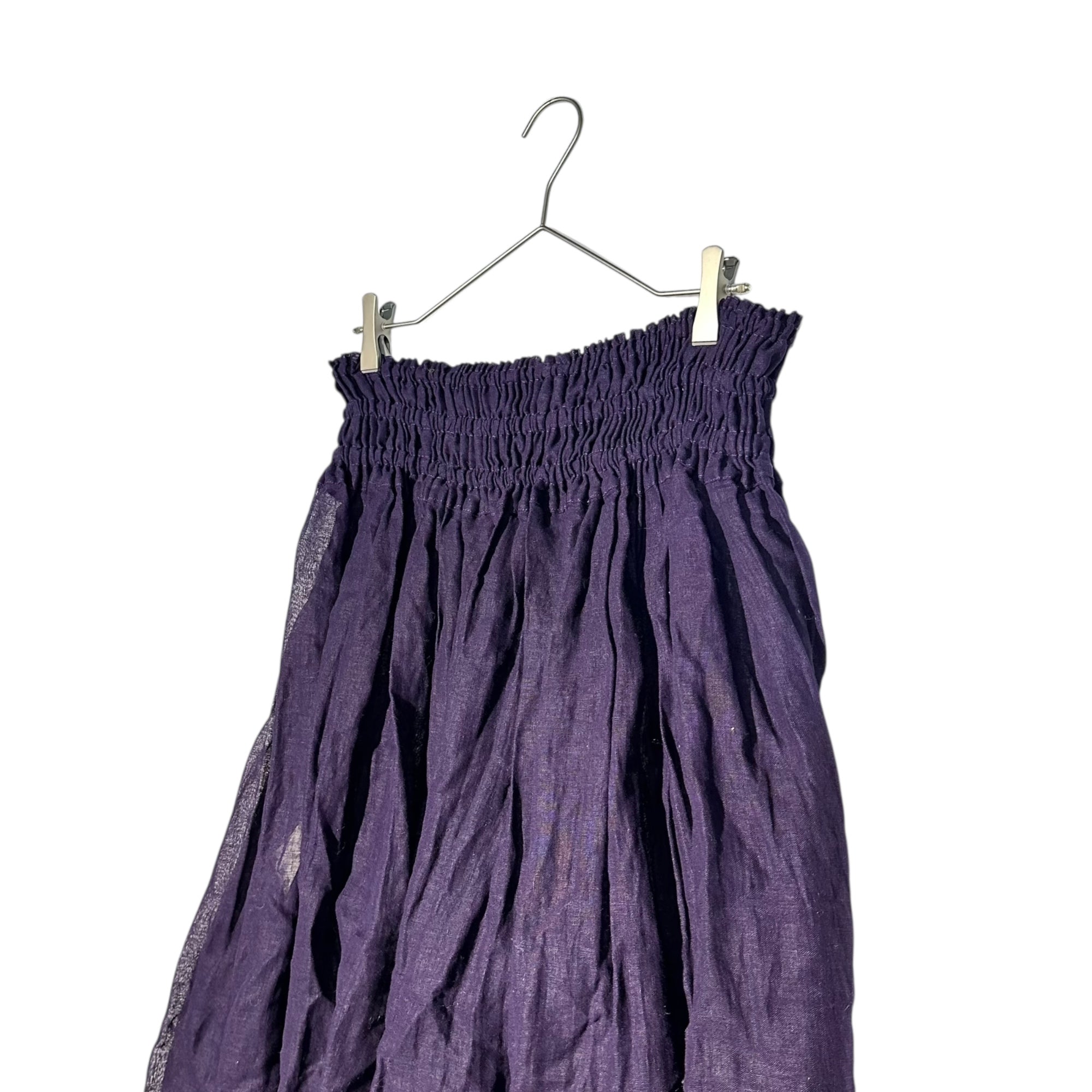 Y's Red Label(ワイズレッドレーベル) Linen Gathered Draped Skirt リネン ギャザー ドレープ スカート YD-S63-362 2(M程度) パープル