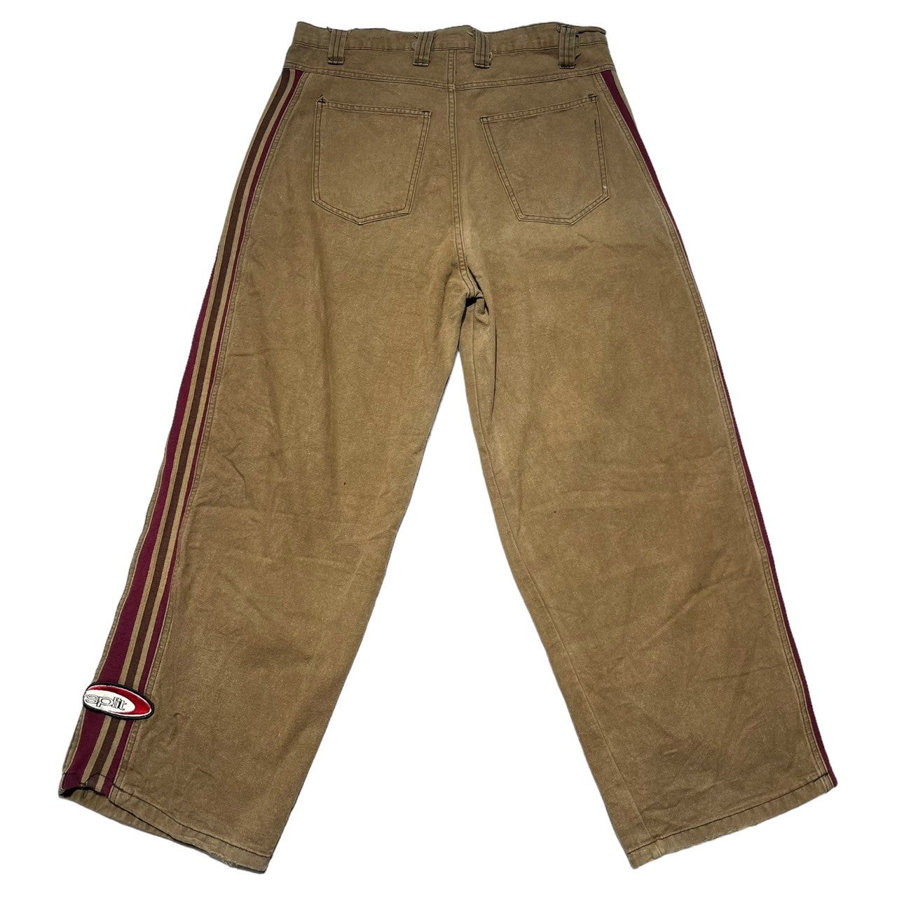 split(スプリット) 90~00's SIDE LINE WORK PANTS サイドライン ワークパンツ M ブラウン×ボルドー