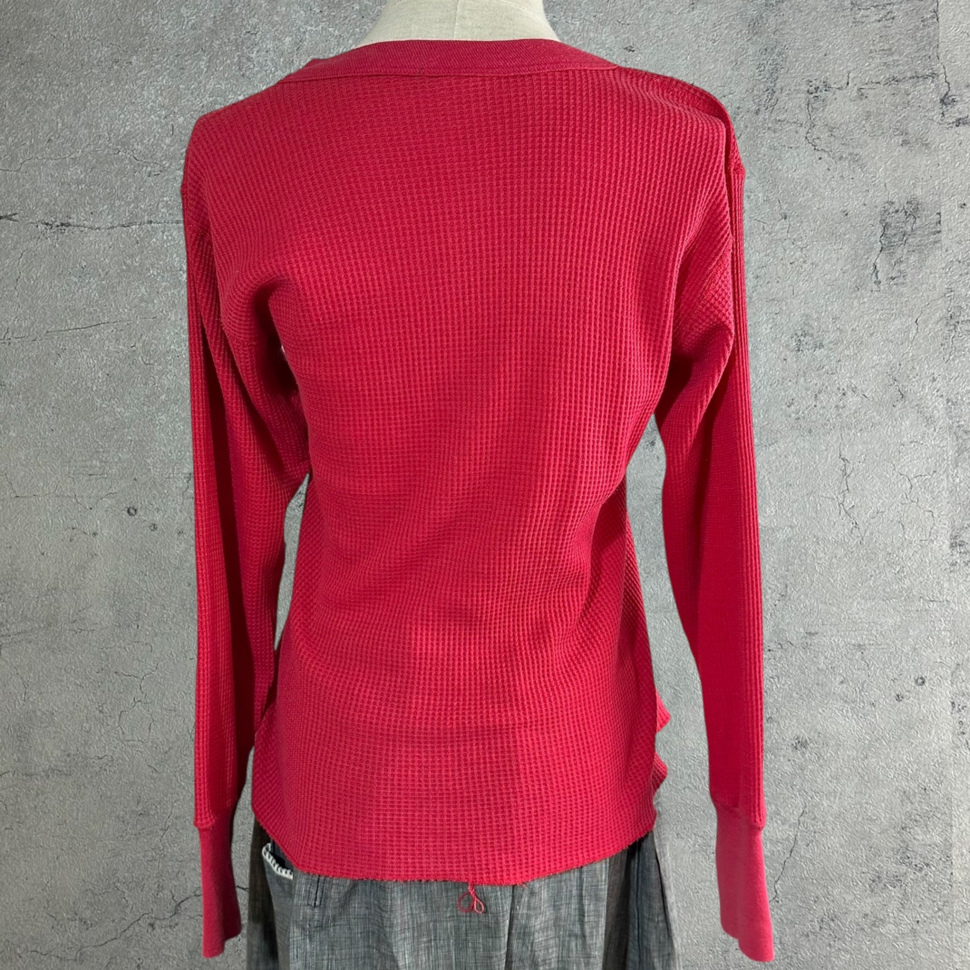 VINTAGE(ヴィンテージ) 70~80's thermal longsleeve tops サーマル生地の長袖カットソー 赤 表記無し(Mサイズ程度) レッド