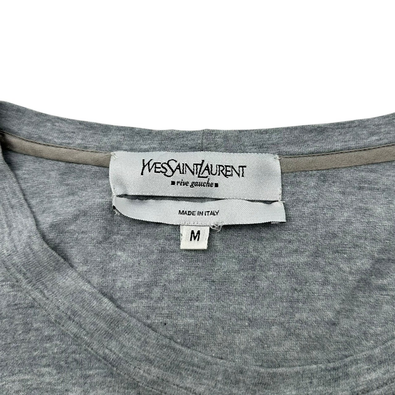 YVES SAINT LAURENT(イヴサンローラン) プリント ロング スリーブ Tシャツ ホワイト×ブラック