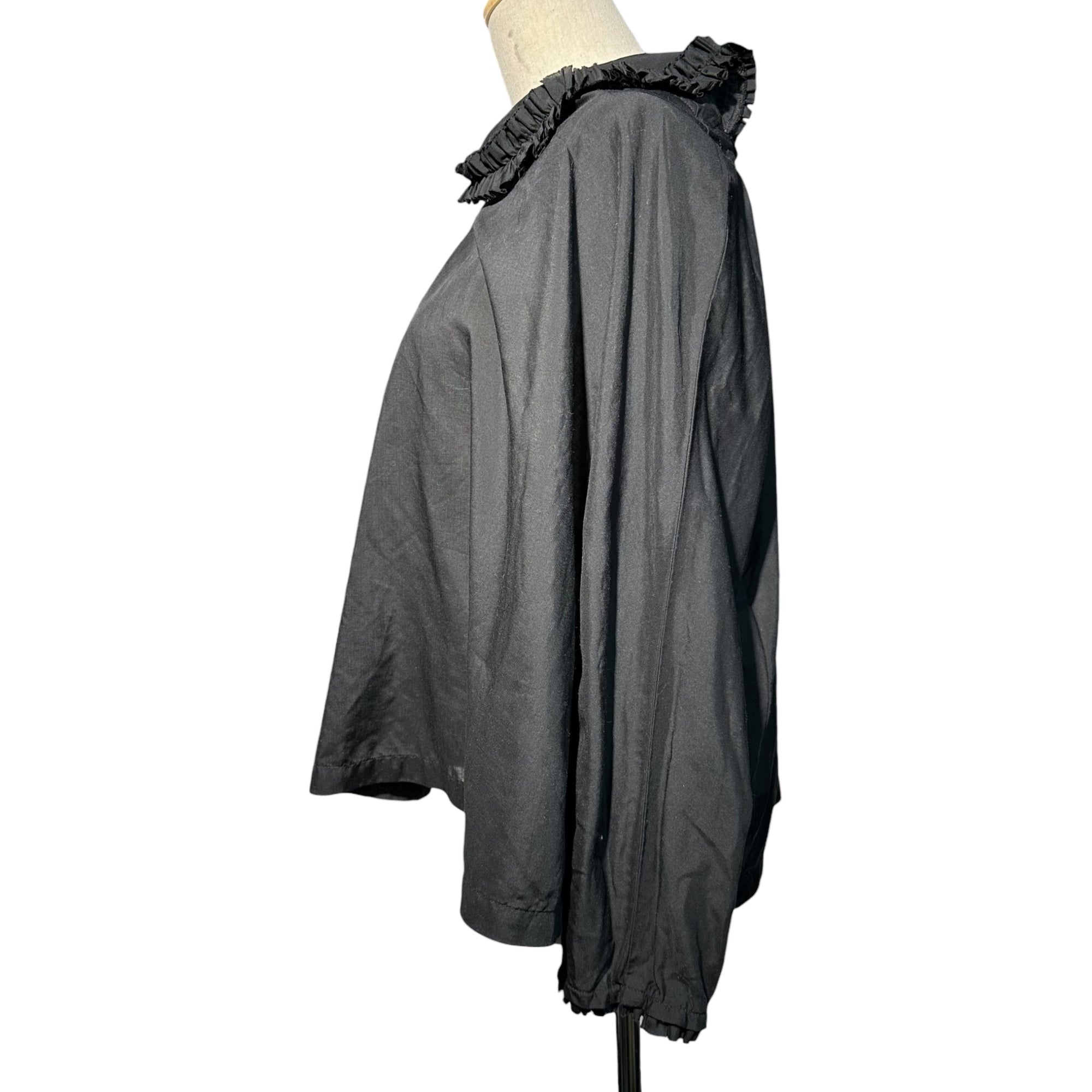 COMME des GARCONS COMME des GARCONS(コムデギャルソンコムデギャルソン) 15AW Asymmetrical Ruffle collar L/S Blouse アシンメトリー フリル カラー 長袖 ブラウス RP-B026 M ブラック AD2015