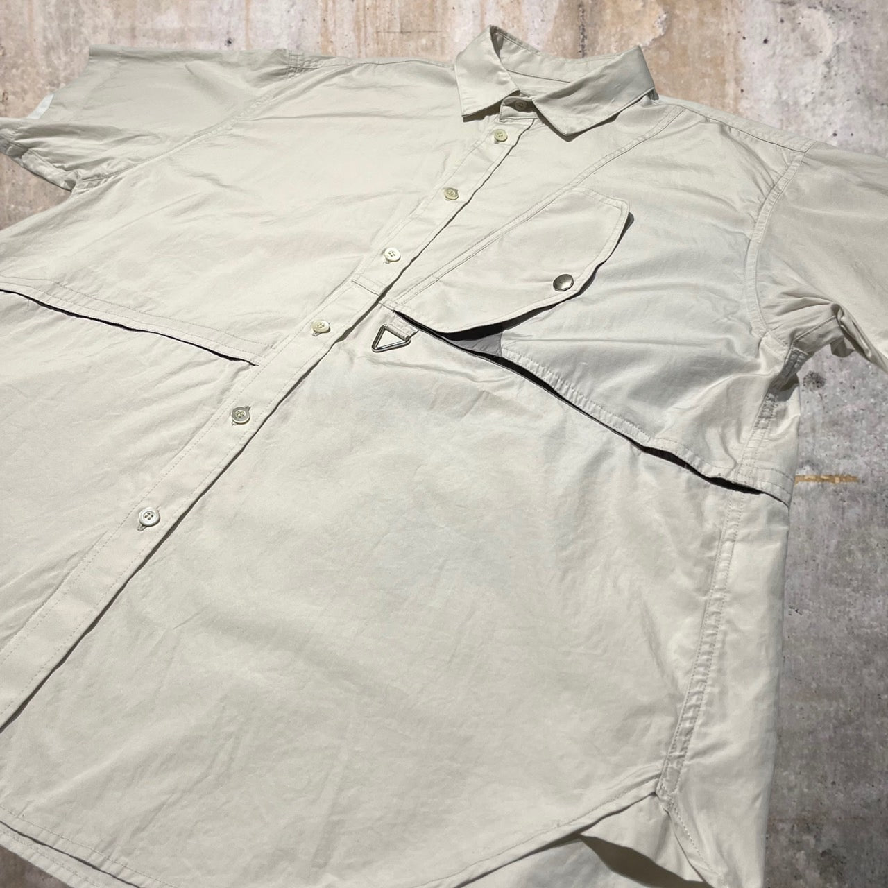 Tamme(タム) T.T S/S SHIRT/ポケットドッキング切替半袖シャツ 22SS0022 ベージュ