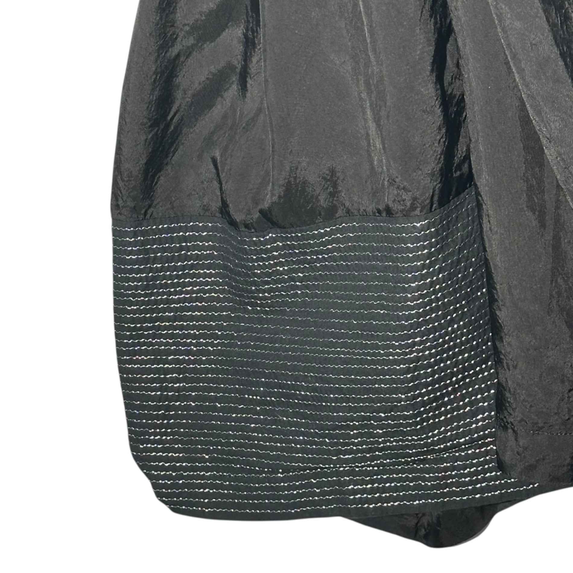 tricot COMME des GARCONS(トリココムデギャルソン) 08SS Silver Stitch Design Deformed Sleeve One Piece Dress シルバーステッチ デザイン 変形 スリーブ ワンピース TA-0013 S ブラック×シルバー AD2007