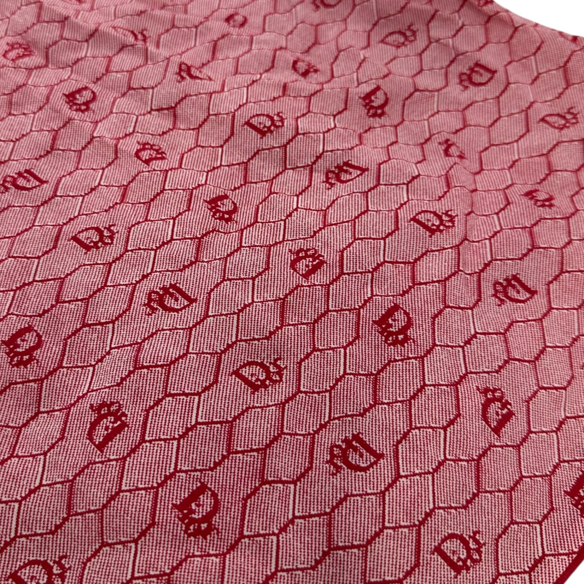 Christian Dior(クリスチャンディオール) Old Square Line Trotter Silk Scarf オールド 四角 ライン トロッター シルク スカーフ レッド×ホワイト