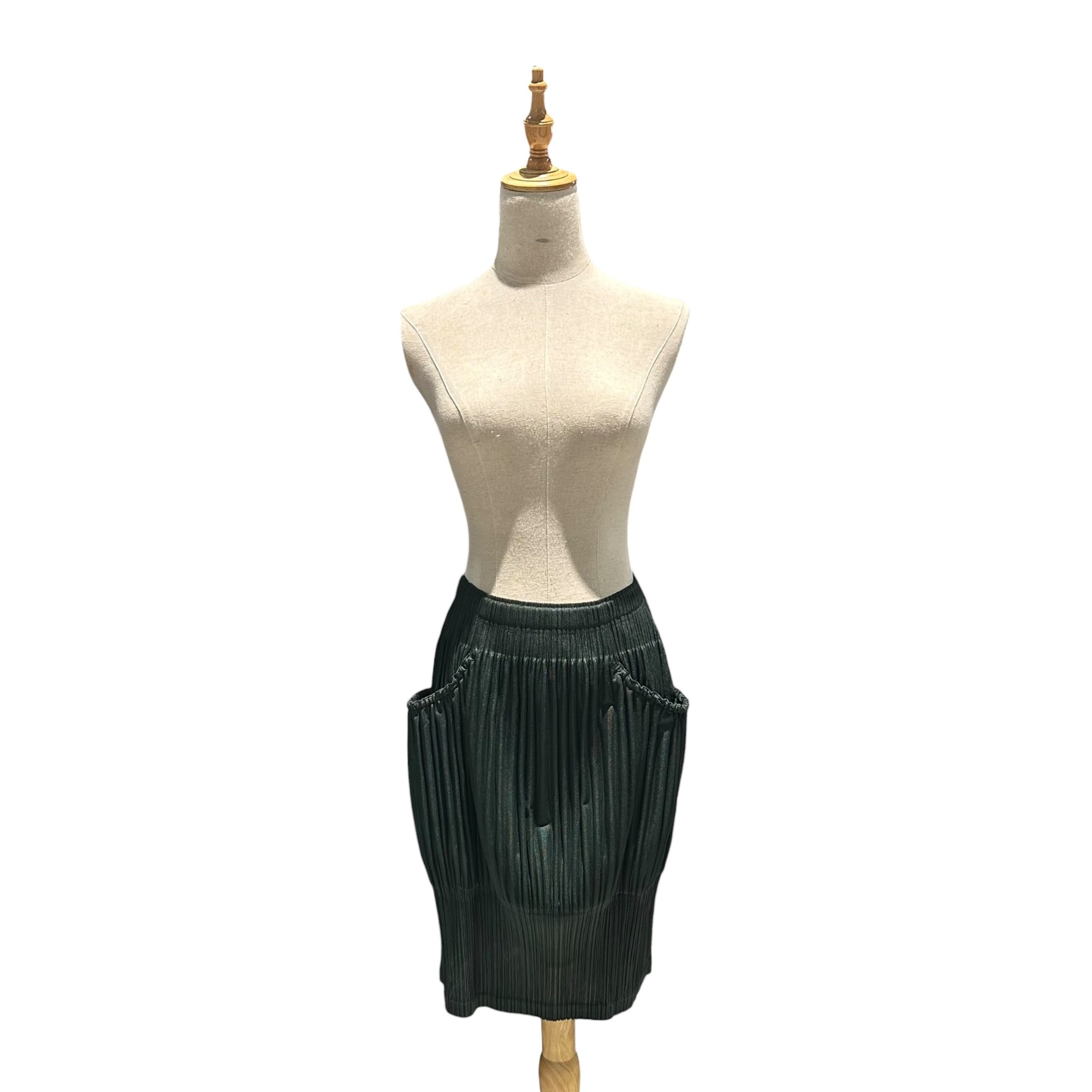 PLEATS PLEASE(プリーツプリーズ) 2008AW Gradient Pleated Skirt グラデーション プリーツ ひざ丈 スカート PP83-JG442 5 グリーン