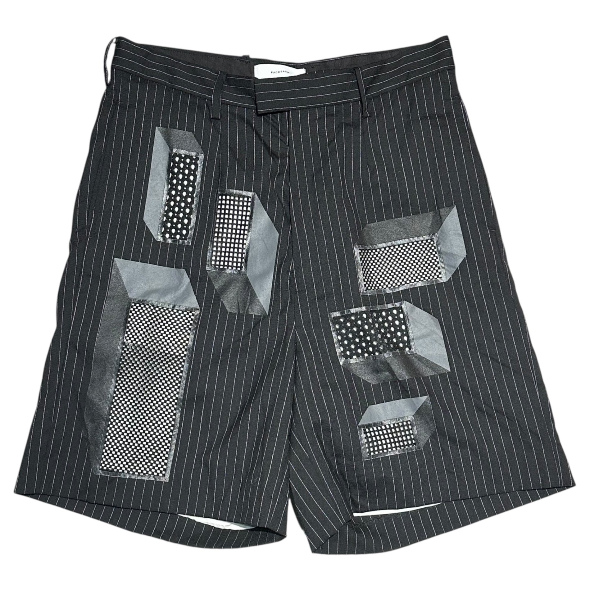 FACETASM(ファセッタズム) Mesh-Panel Stripe Baggy Shorts メッシュ切替加工 ストライプ バギー ショーツ ハーフ パンツ YA-PT-M05 4(M程度) ブラック