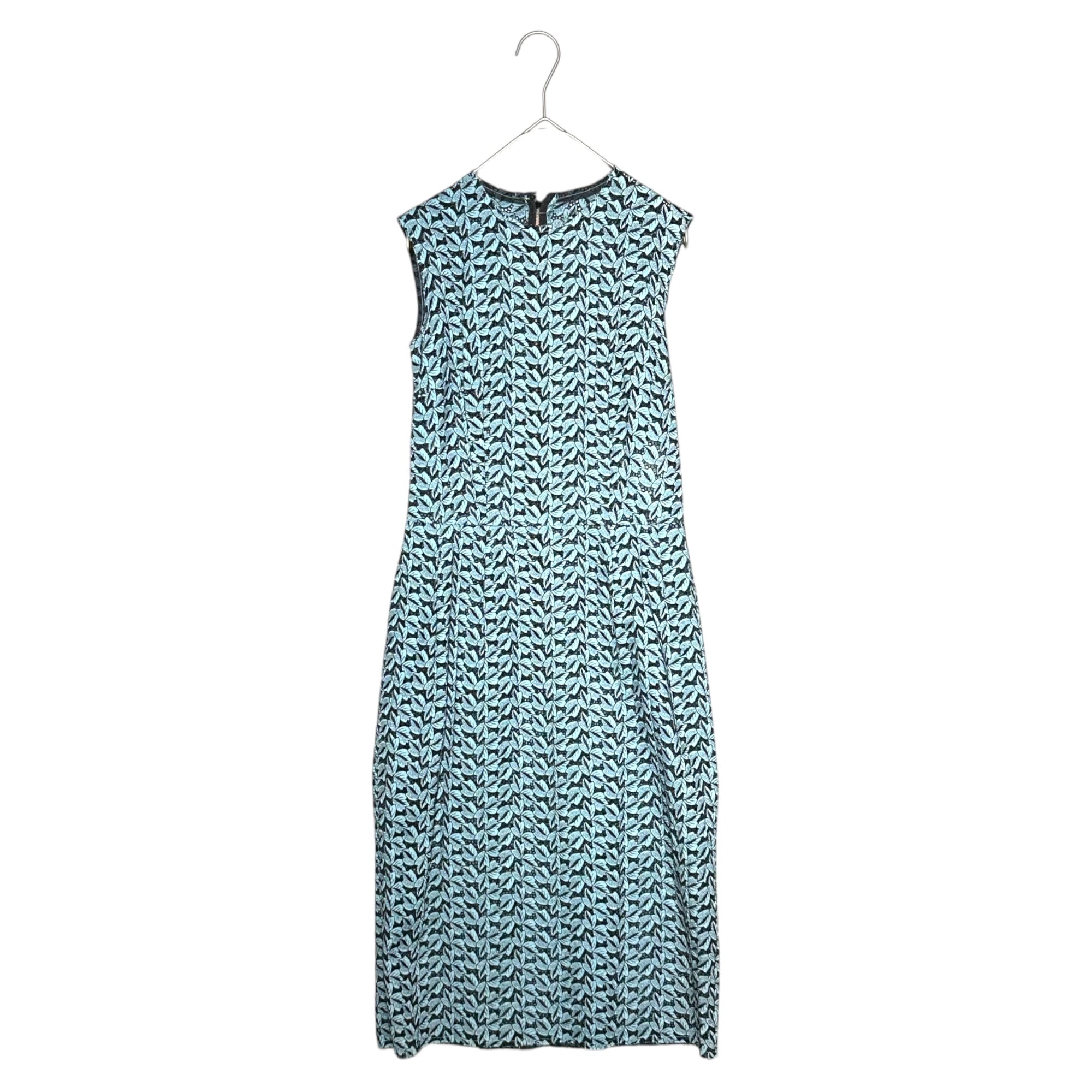 COMME des GARCONS(コムデギャルソン) 99SS Full Leaf Lace Sleeveless Dress 総 リーフ レース ノースリーブ ワンピース GO-10052M M スカイブルー×ブラック AD1998