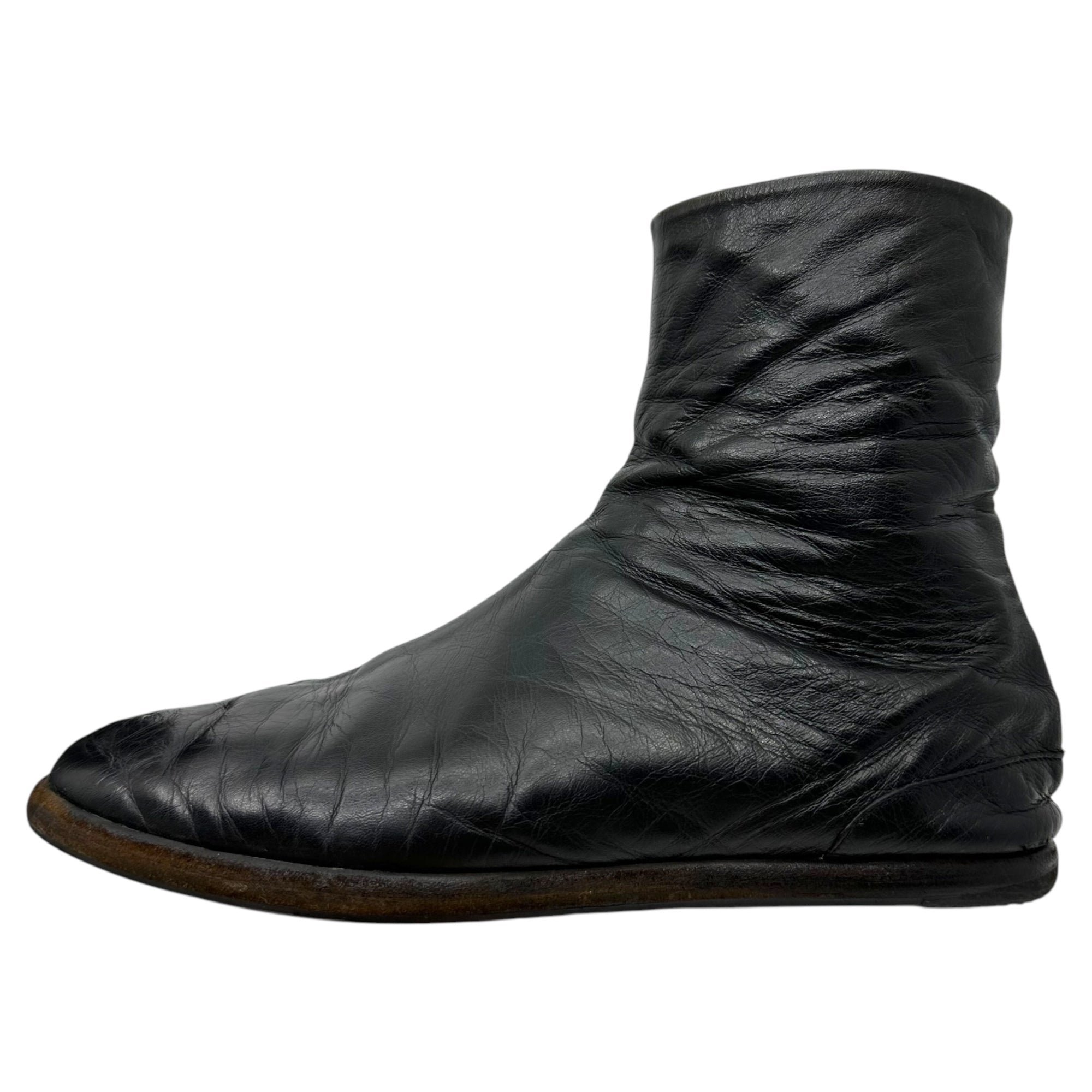 MAISON MARGIELA(メゾンマルジェラ) flat sole side zip tabi boots フラットソール サイドジップ 足袋 ブーツ 40(25.5~26.0cm程度) ブラック ソール張替え済み