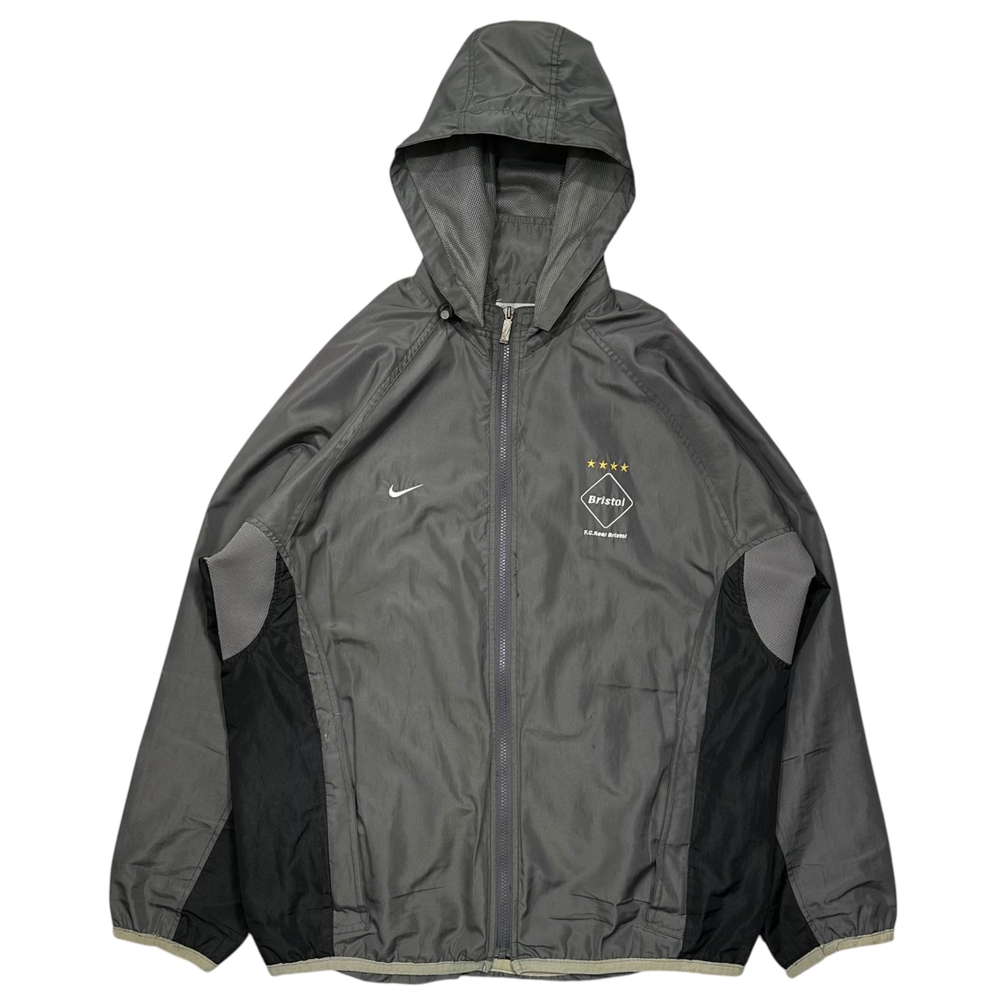F.C.R.B. (エフシーレアルブリストル) 2000 AW Nylon Hooded Jacket ナイロン フーデッド ジャケット パーカー F0 KIS M カーキ×ブラック