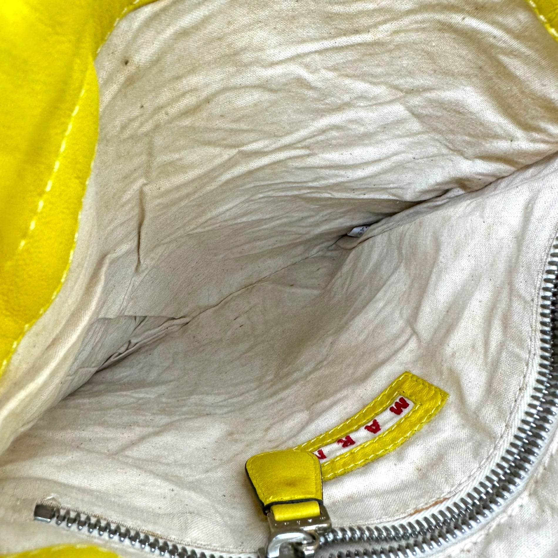 MARNI(マルニ) 2-way leather zip tote bag レザー ジップ トート バッグ イエロー×ブラウン